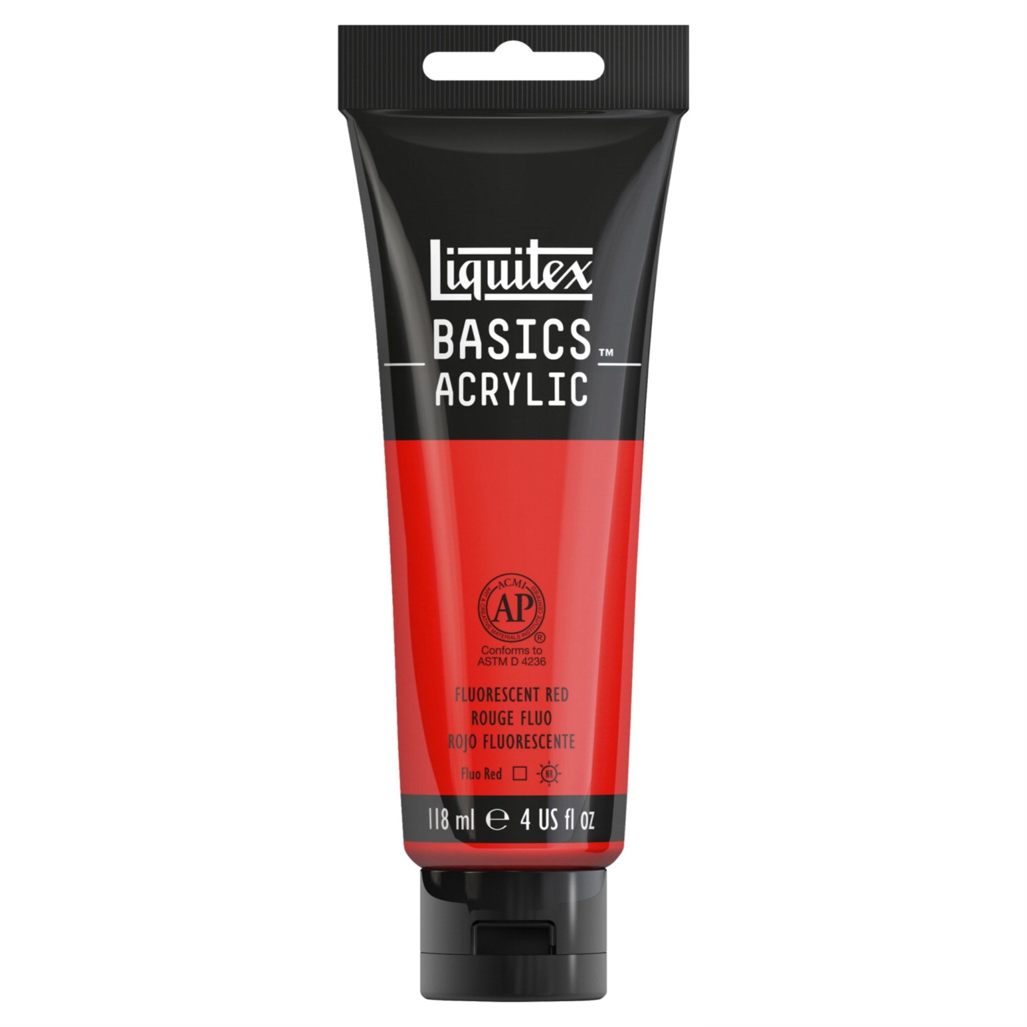Liquitex Basics Acrylic Paint, 4 Ounces, Fluorescent Red