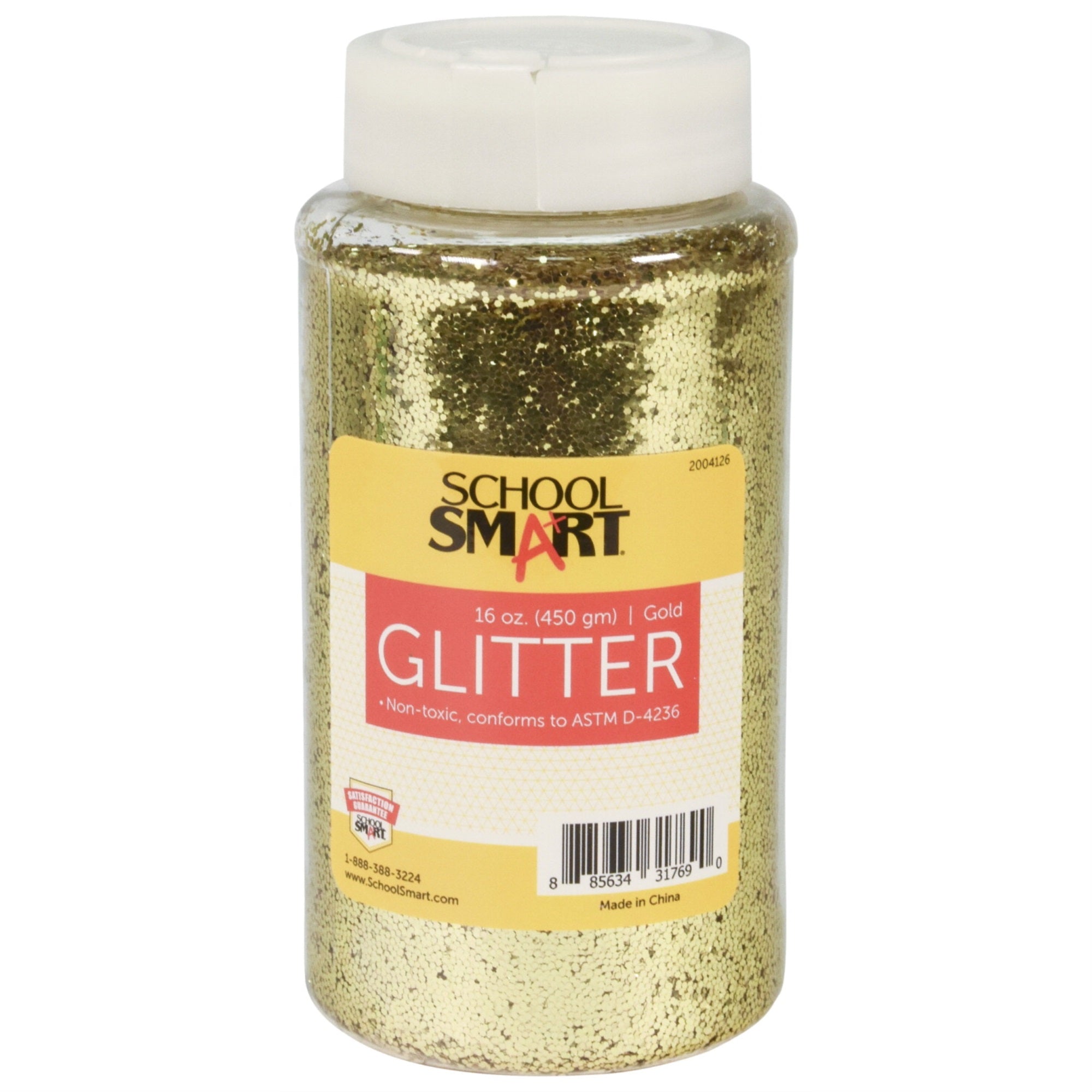 School Smart Craft Glitter, 1 Pound Jar, Gold