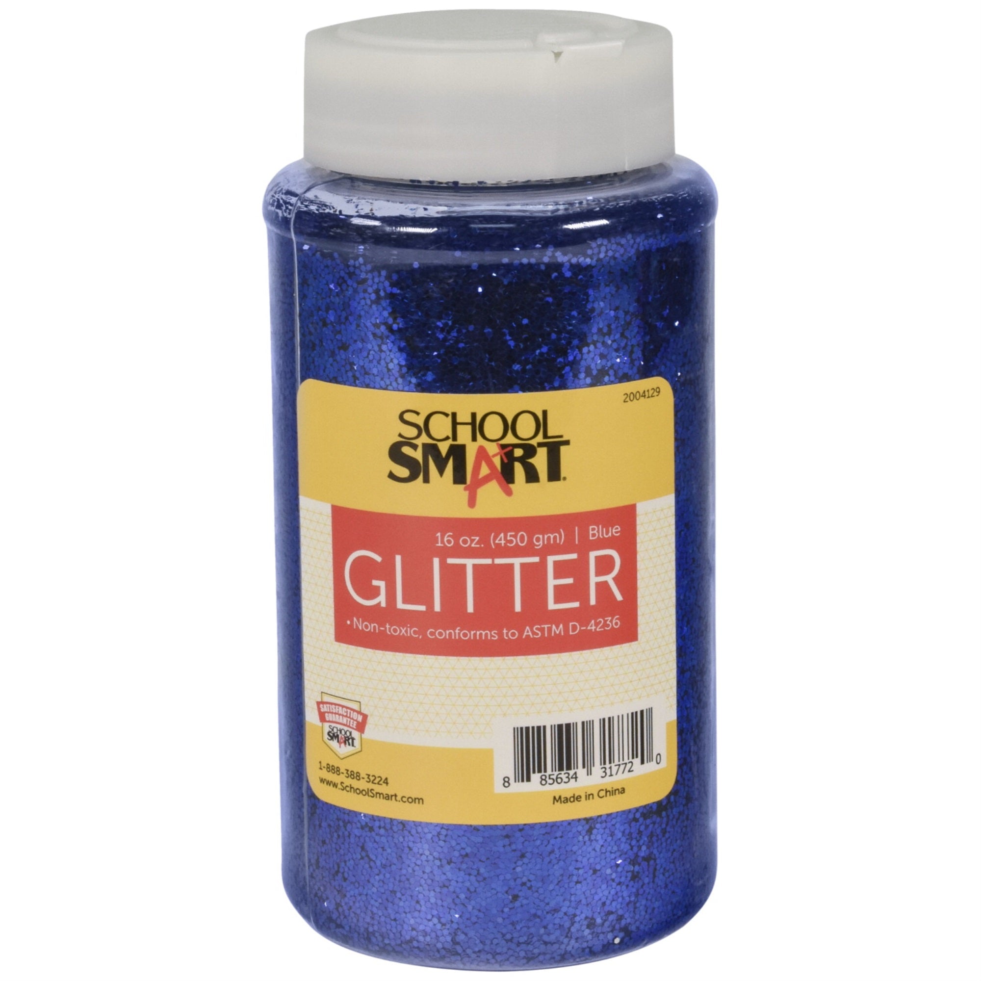 School Smart Craft Glitter, 1 Pound Jar, Blue