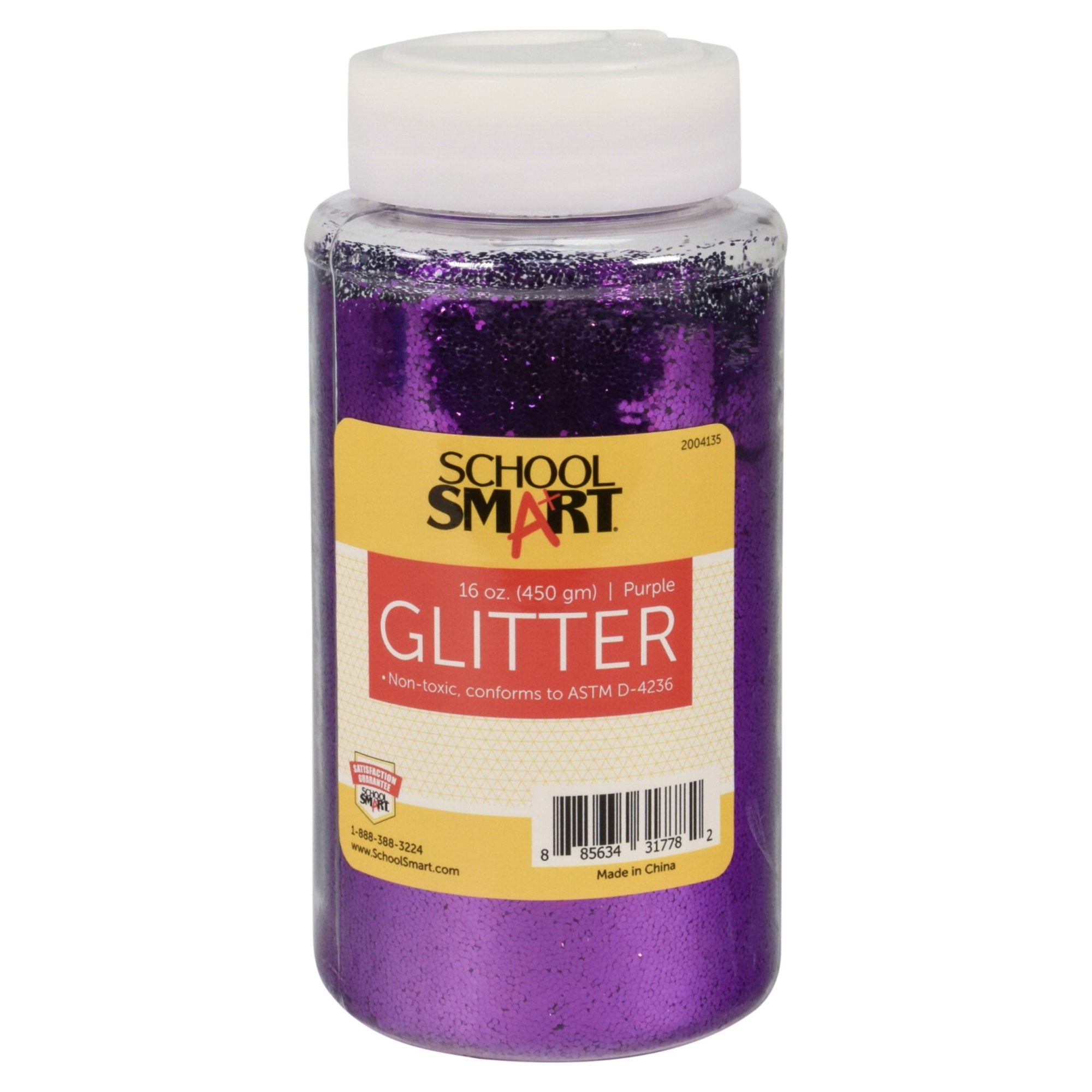 School Smart Craft Glitter, 1 Pound Jar, Purple