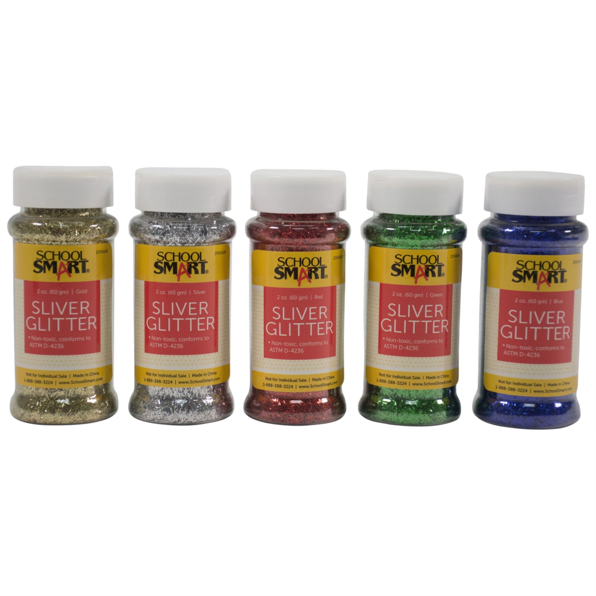 School Smart Craft Glitter, 2 Ounce Jar, Sliver