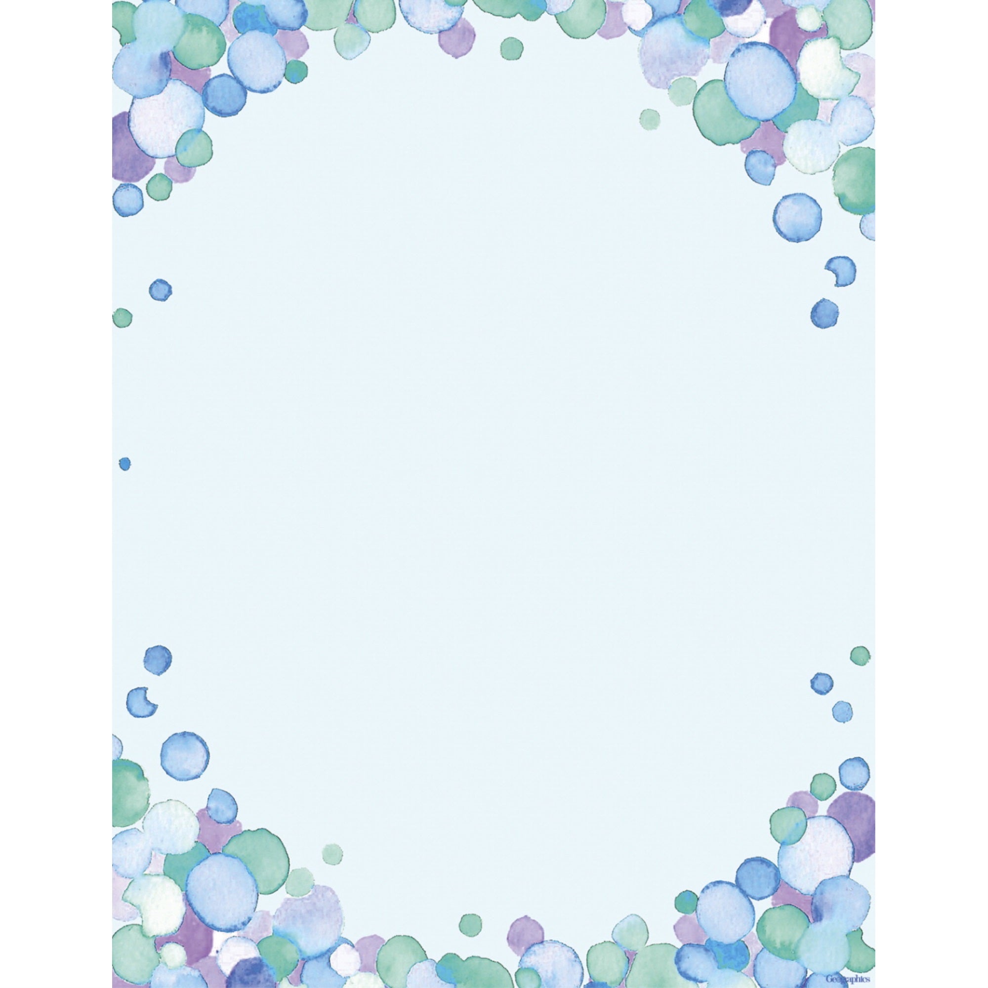 Geographics Watercolor Dots Letterhead, 8-1/2 X 11 Inches, Pack Of 50