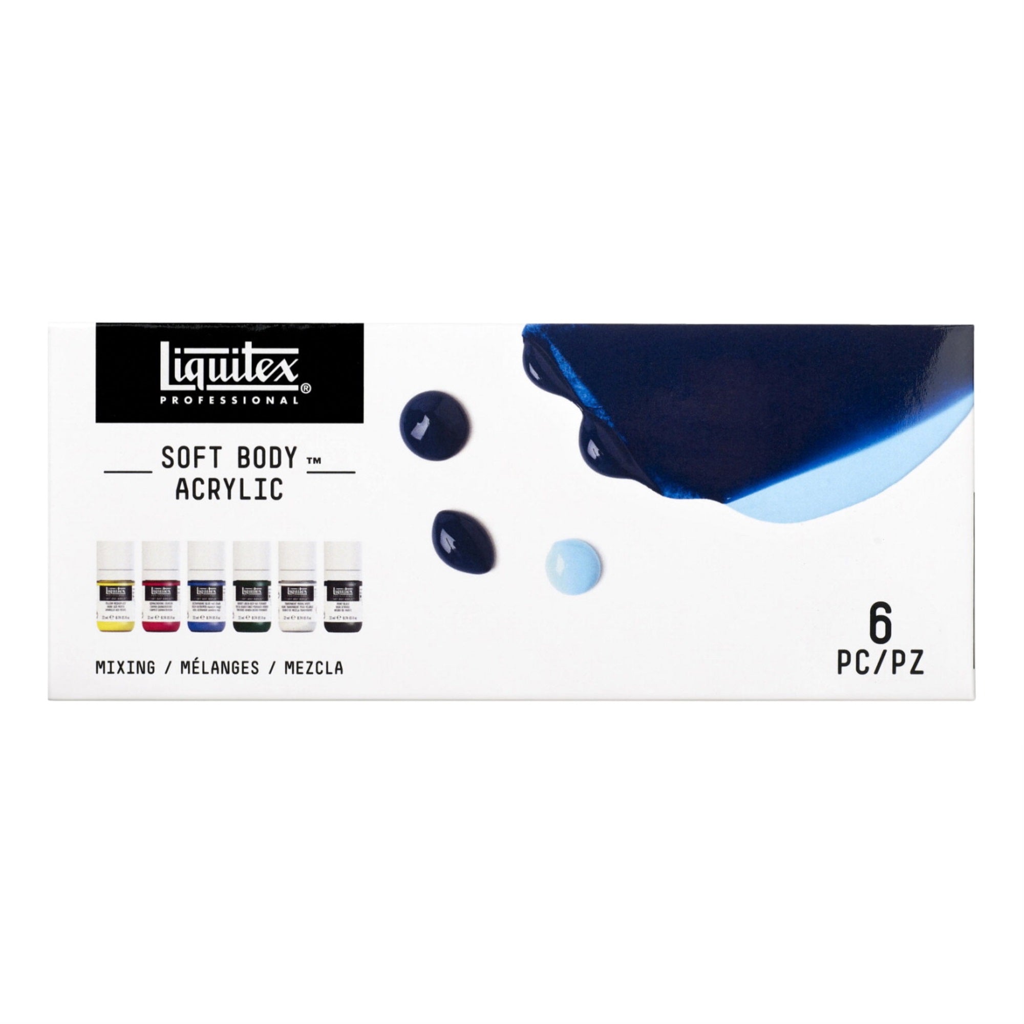 Liquitex Soft Body Acrylic Paint Mixing Set, 0.74 Ounce Bottles, Set Of 6