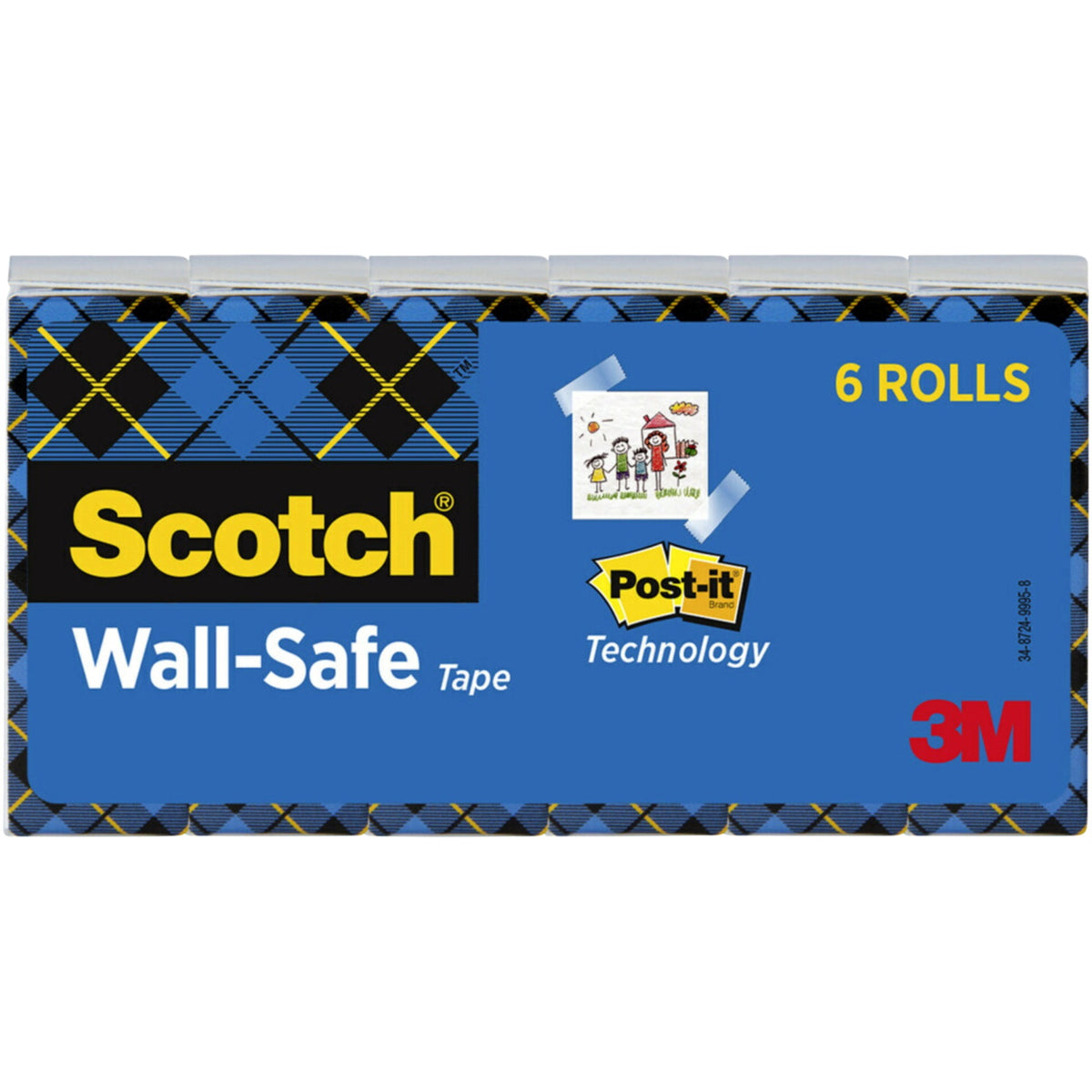 Scotch Wall Safe Tape, 0.75 X 800 Inches, Pack Of 6