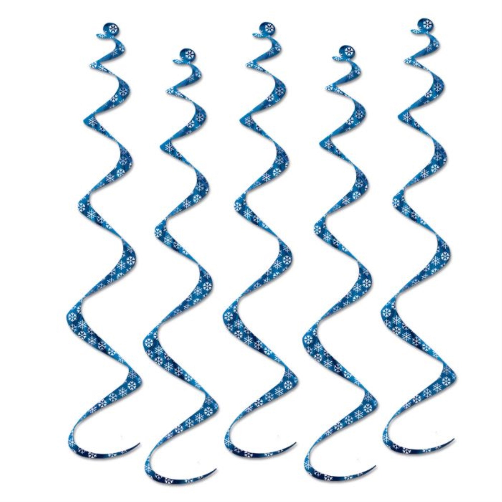 Printed Snowflake Twirly Whirlys (Pack Of 6)