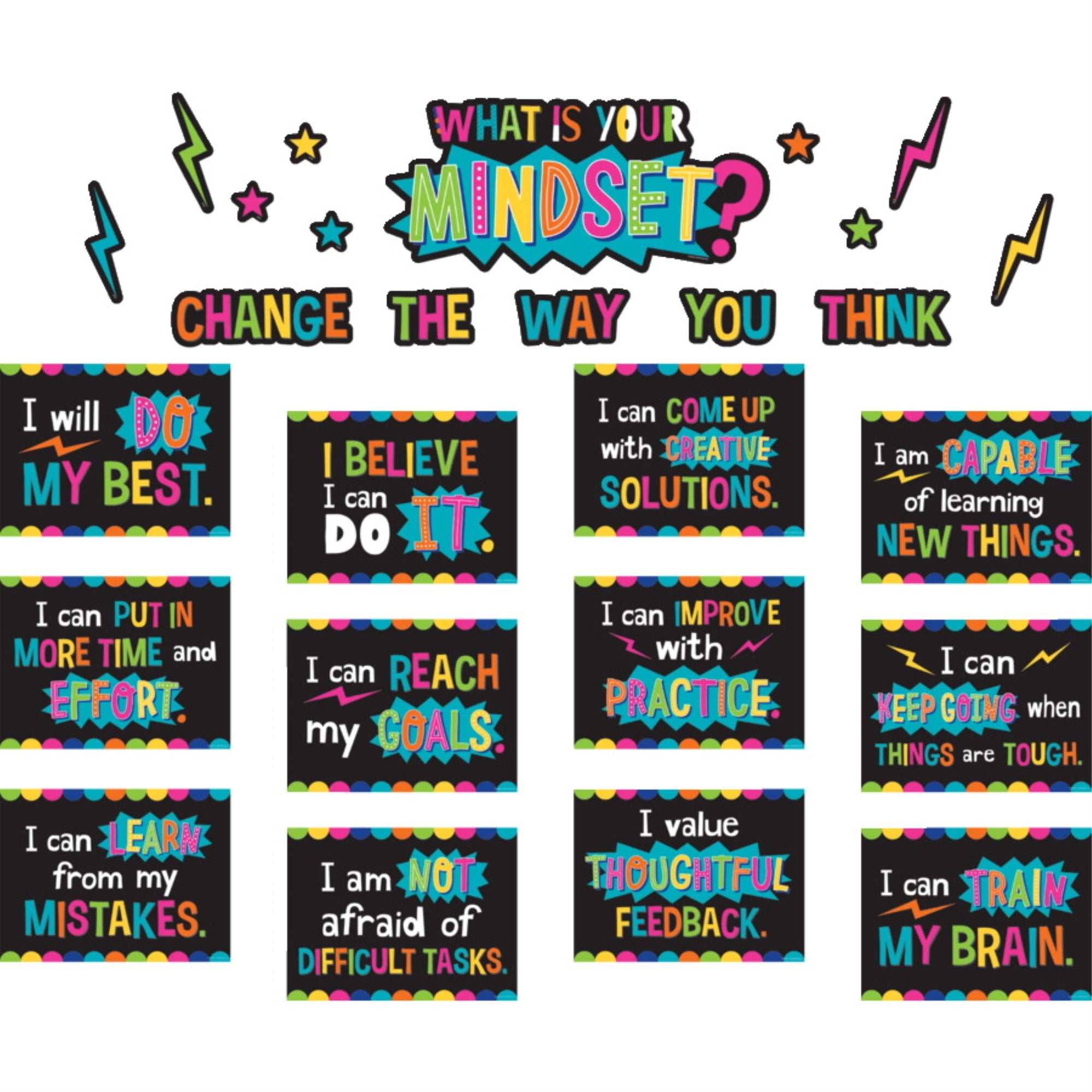 Teacher Created Resources Whats Your Mindset? Bulletin Board Set, 28 Pieces