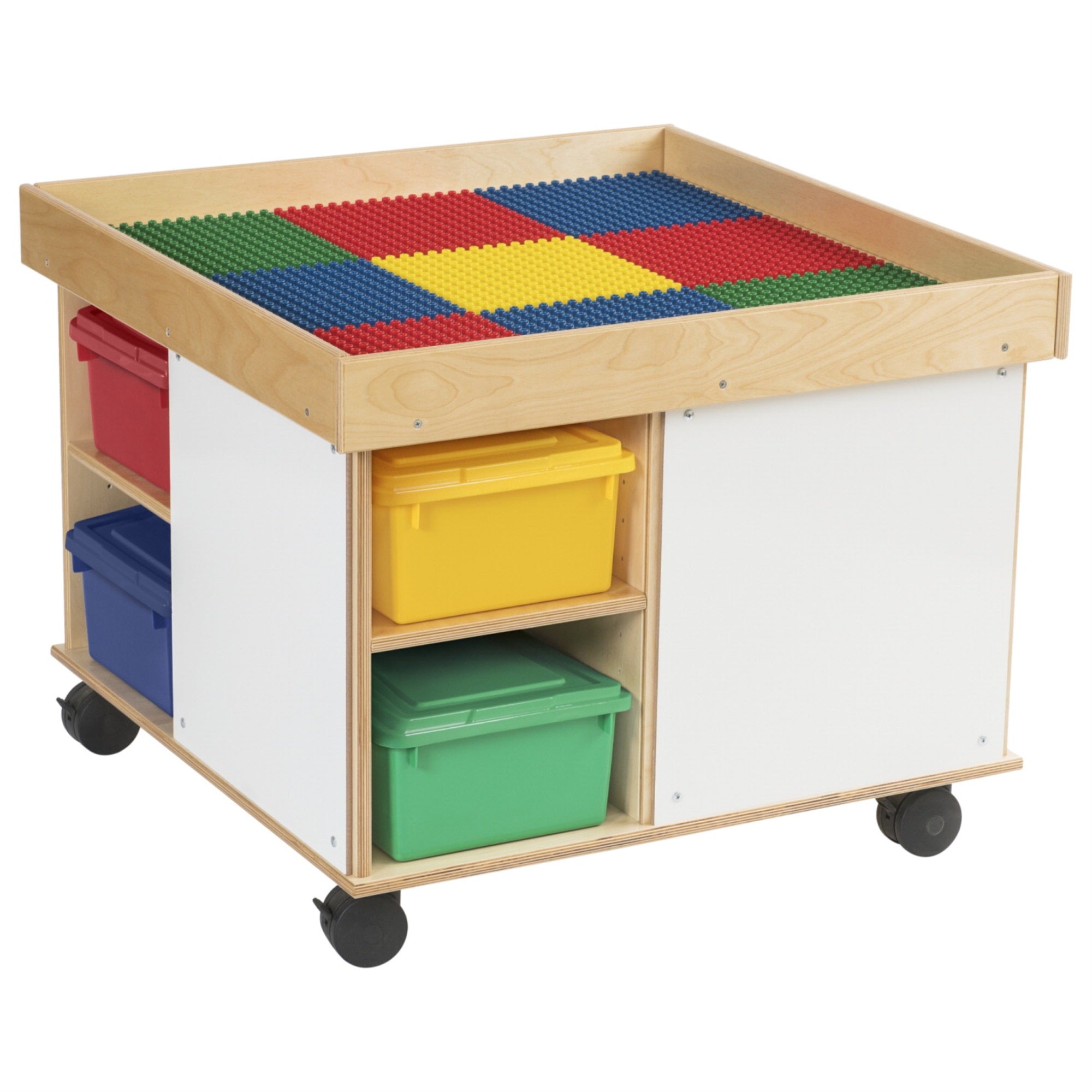 Childcraft Collaboration Multi-Purpose Table With Colored Trays, 30-3/4 X 30-3/4 X 24 Inches