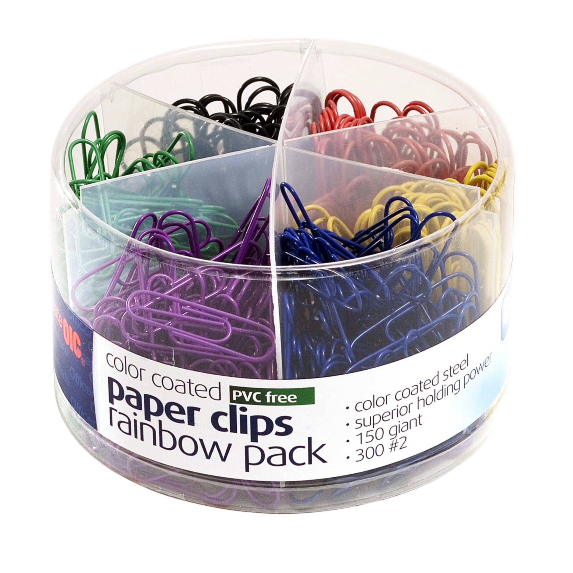 Officemate Pvc-Free Color Coated Clips, Assorted Colors, Pack Of 450