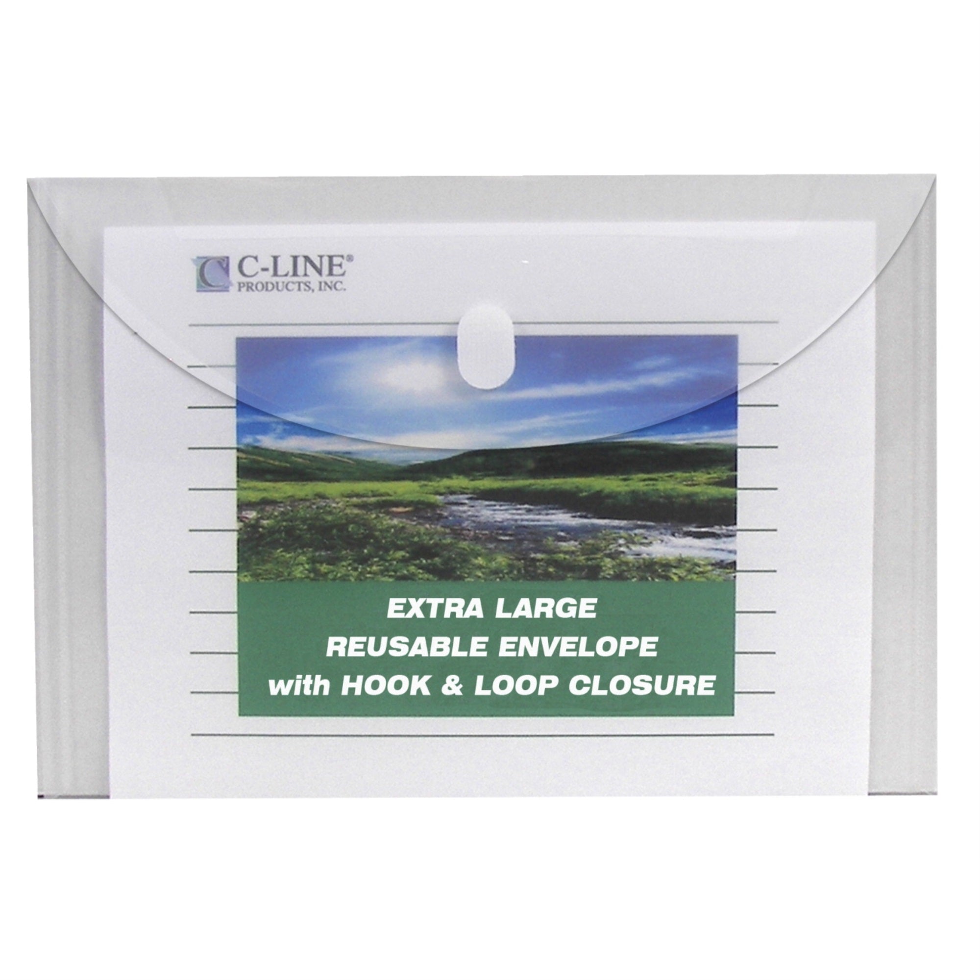C-Line Specialty Reusable Poly Envelope, Side Loading, Clear, Pack Of 5