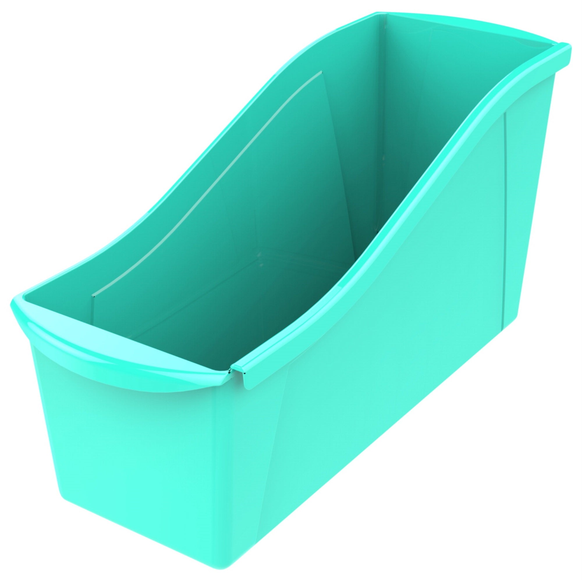 Storex Interlocking Book Bin, Large, 14-1/4 X 5-1/4 X 7 Inches, Teal