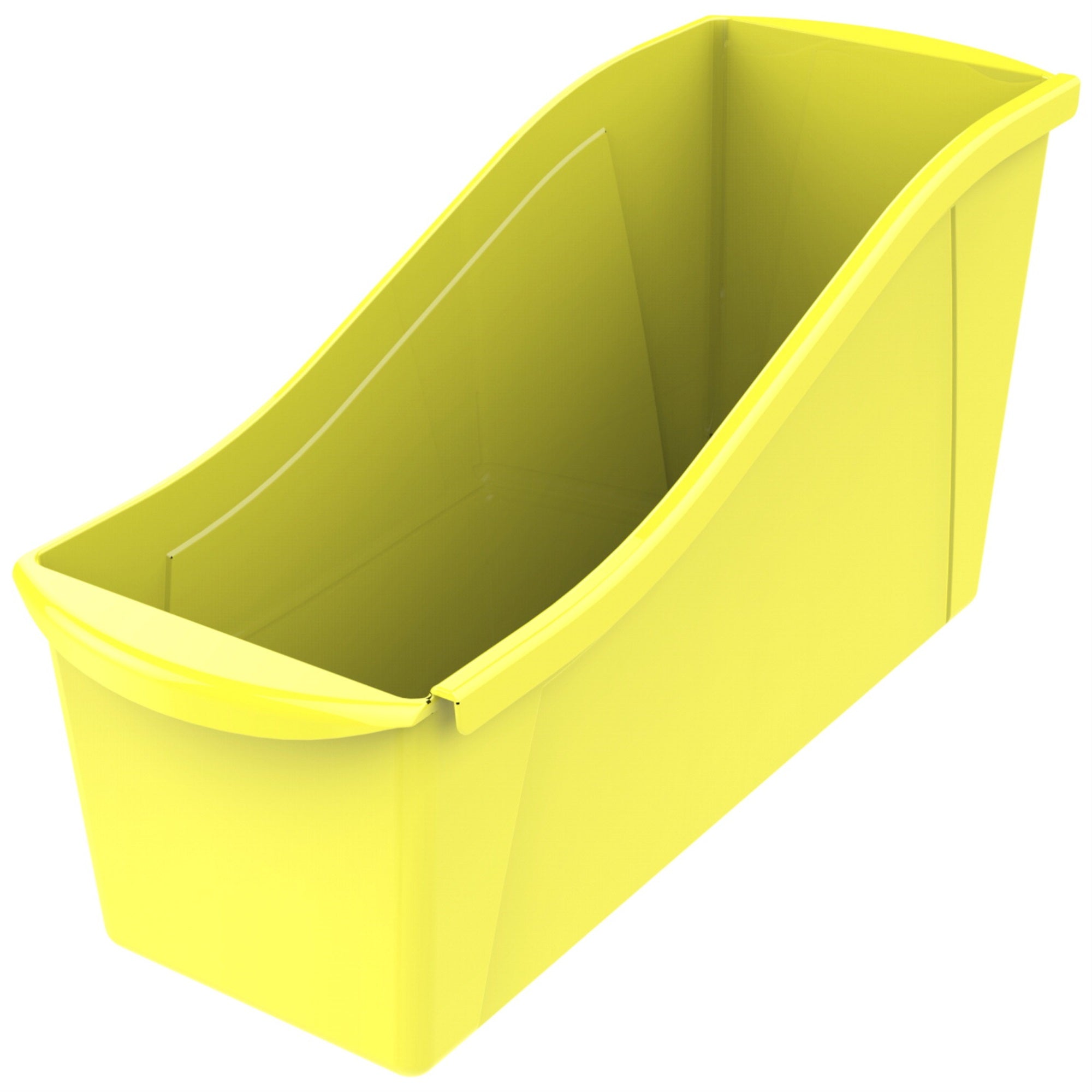Storex Interlocking Book Bin, Large, 14-1/4 X 5-1/4 X 7 Inches, Yellow