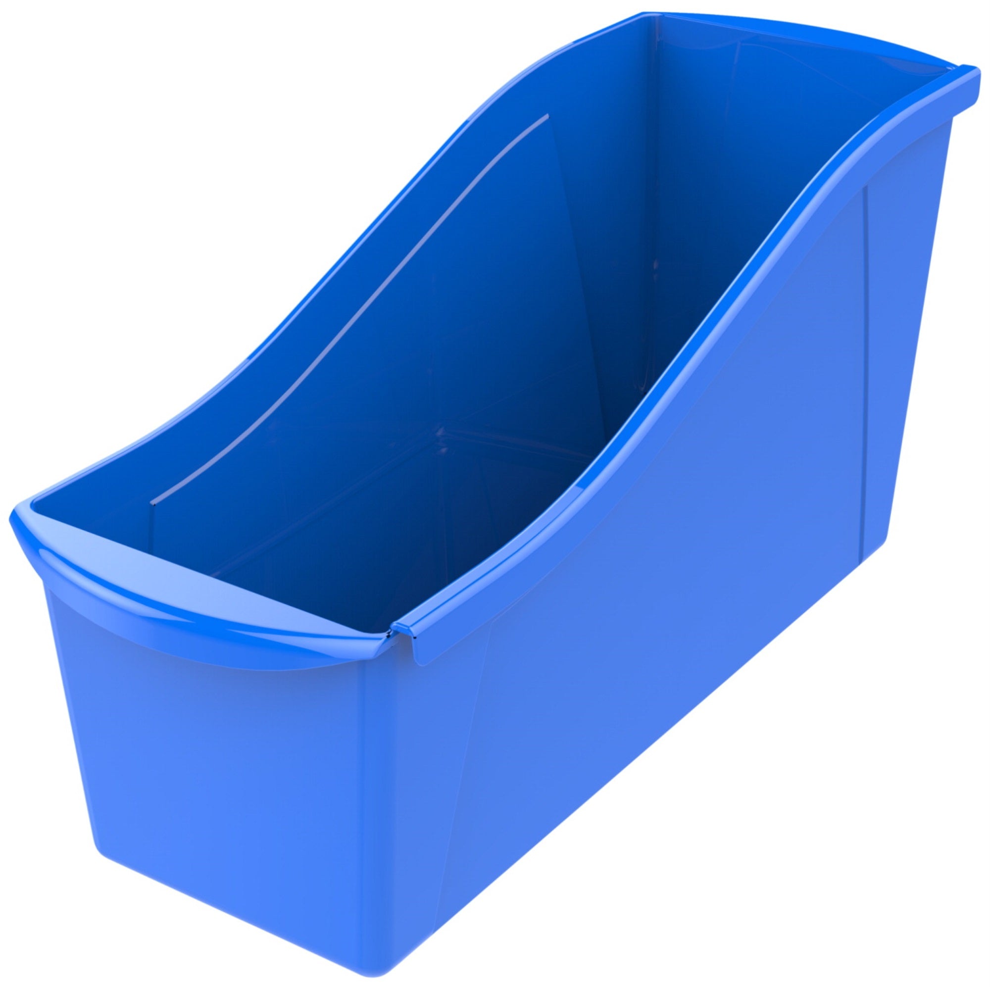 Storex Interlocking Book Bin, Large, 14-1/4 X 5-1/4 X 7 Inches, Blue