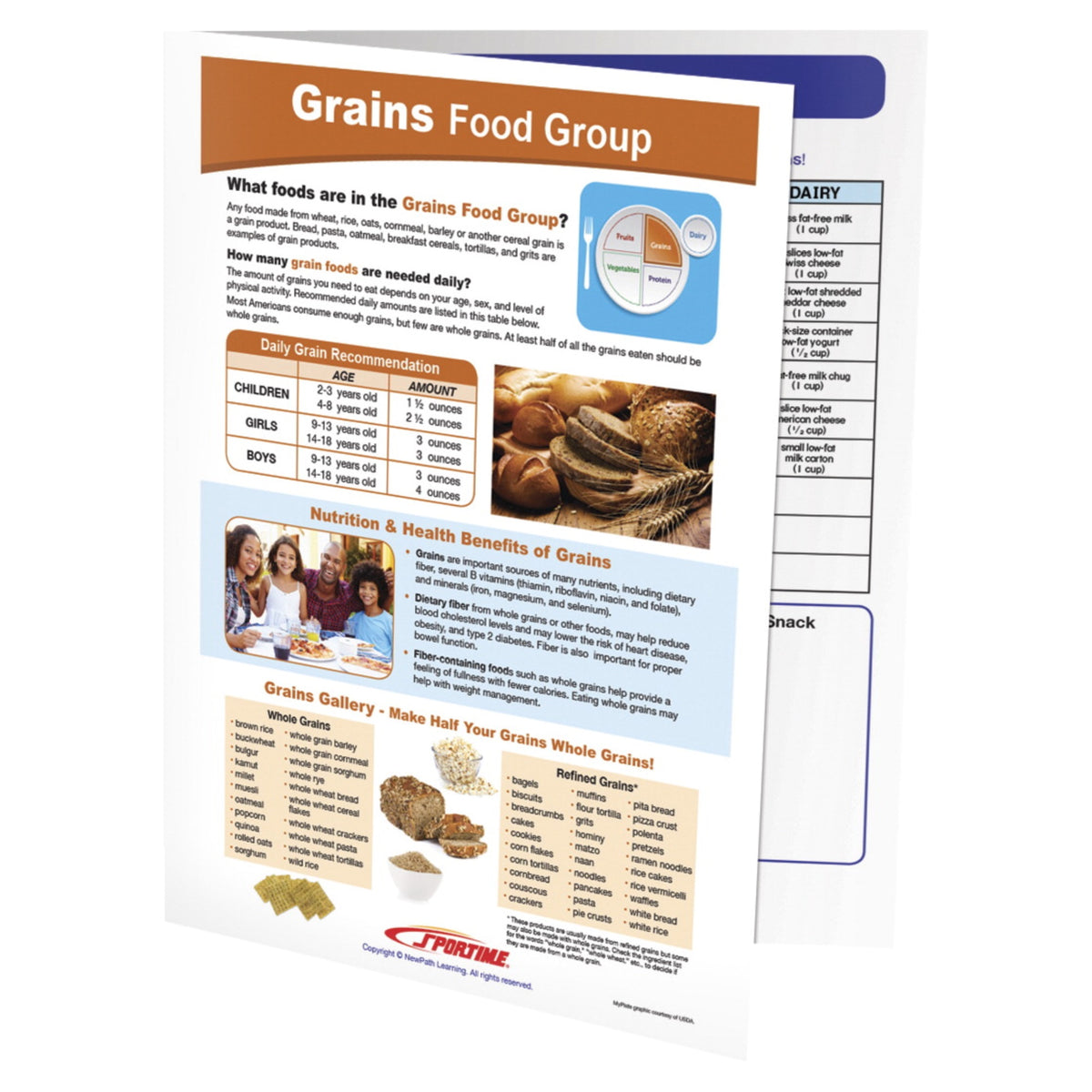 Sportime Grains Food Group Visual Learning Guide, 4 Pages, Grades 5 To 9