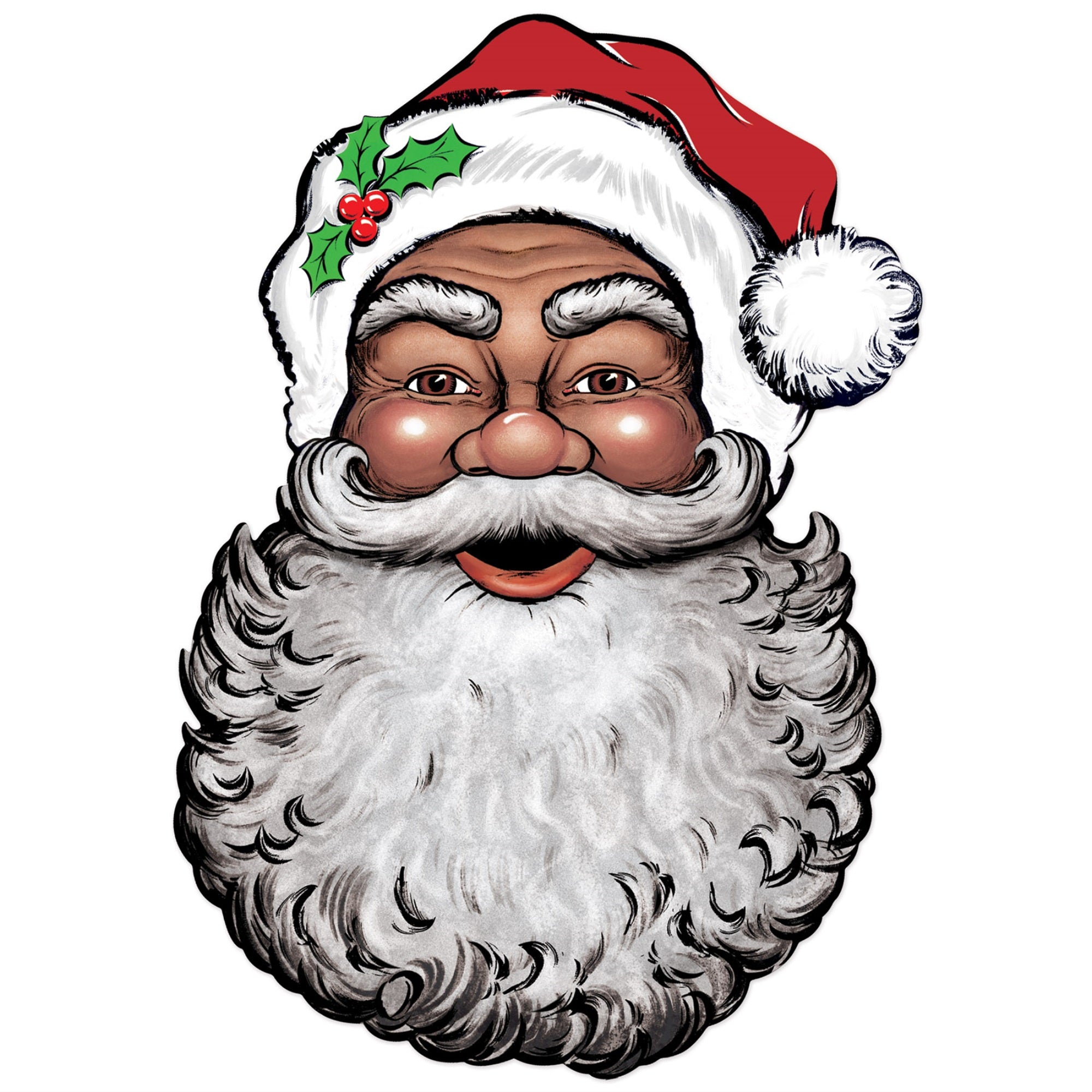 Display Santa Face Cutout Prtd 2 Sides Pack Of 12