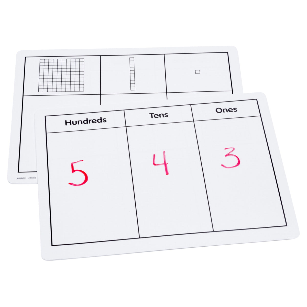Didax Write-On And Wipe-Off Base Ten Mats, Set Of 10
