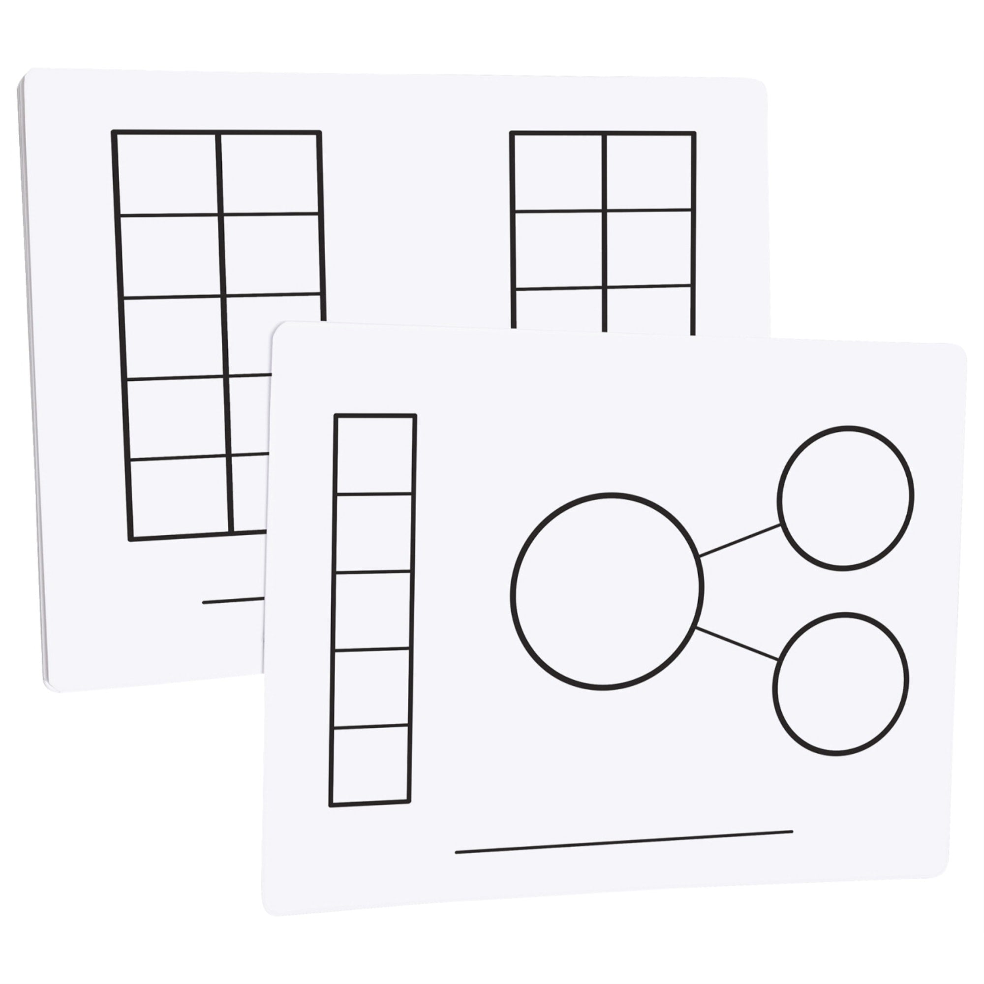 Didax Educational Resources Write-On Wipe-Off Five And Ten-Frame Mats, Set Of 10