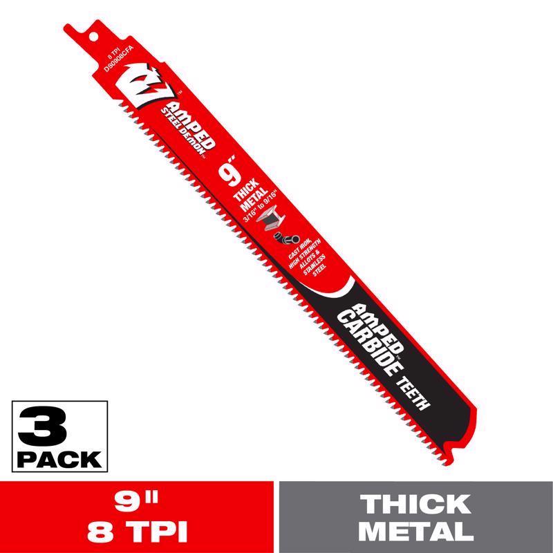 RECIP BLADE RED 8TPI 3PK(Pack of 1)