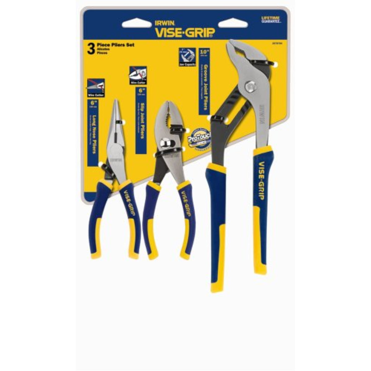 2017551 Pliers Set Irwn Vg 3Pc Irwin Vise-Grip 3 Pc Nickel Chrome Steel Traditional Pliers Set Assorted In. L (Pack Of 1)