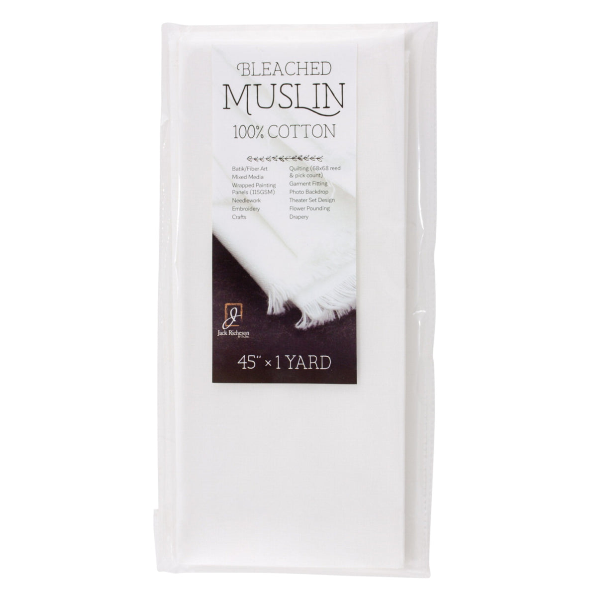 Jack Richeson Bleached Muslin, 45 Inches By 1 Yard