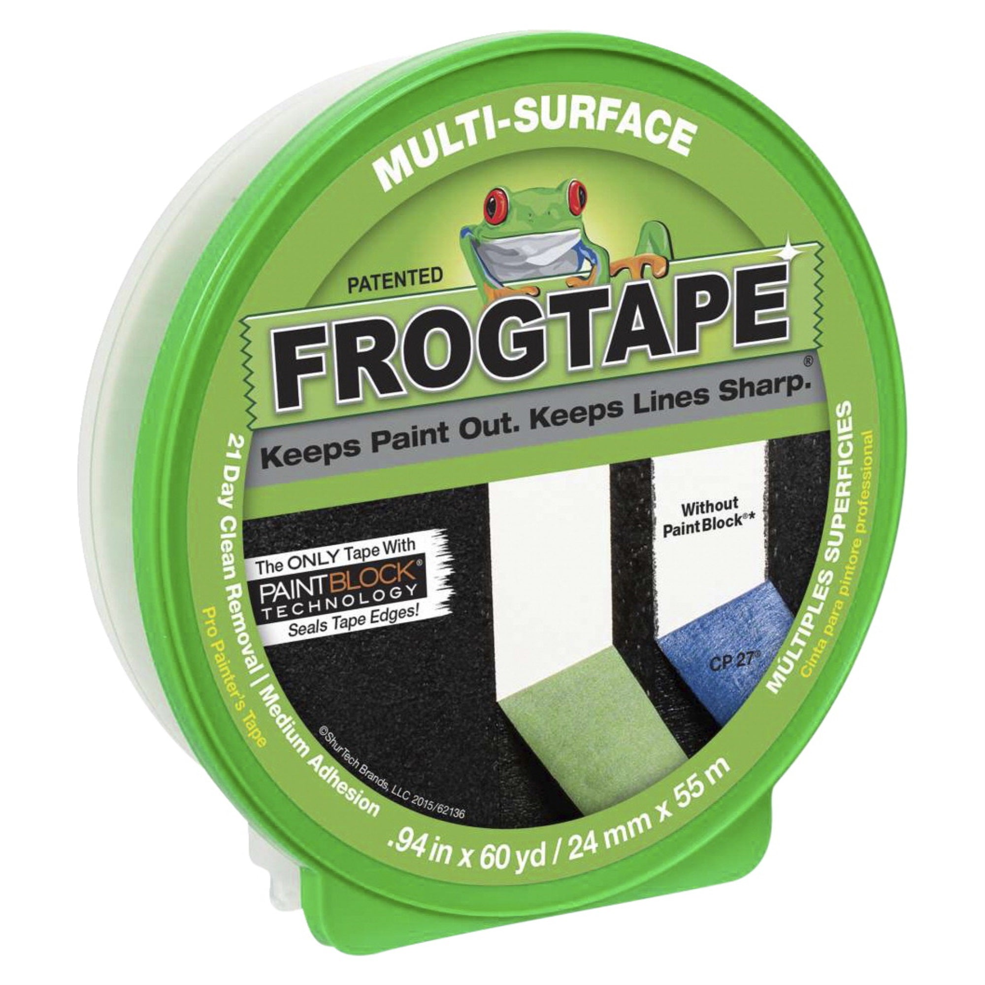 Frog Tape Multi-Surface Painter'S Tape, 1.41 Inches X 60 Yards, Green