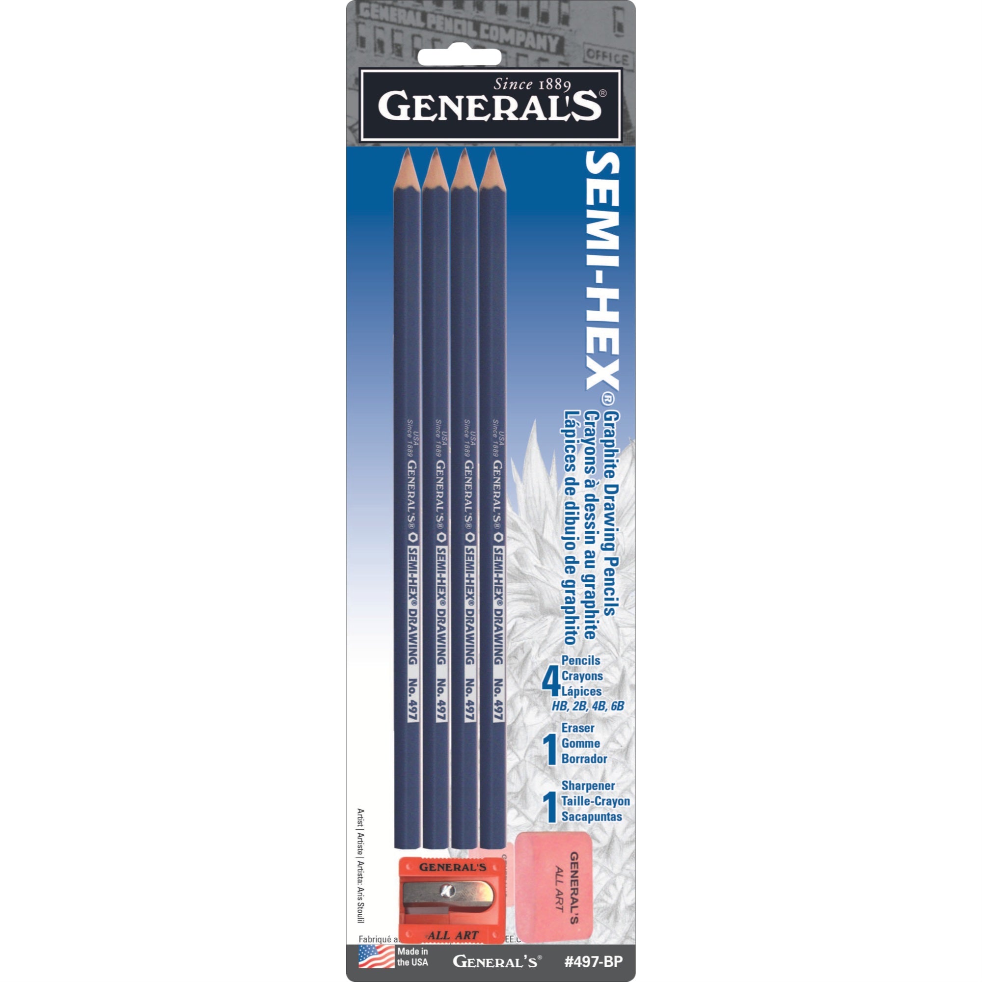 Generals Semi-Hex Pencils, Set Of 6