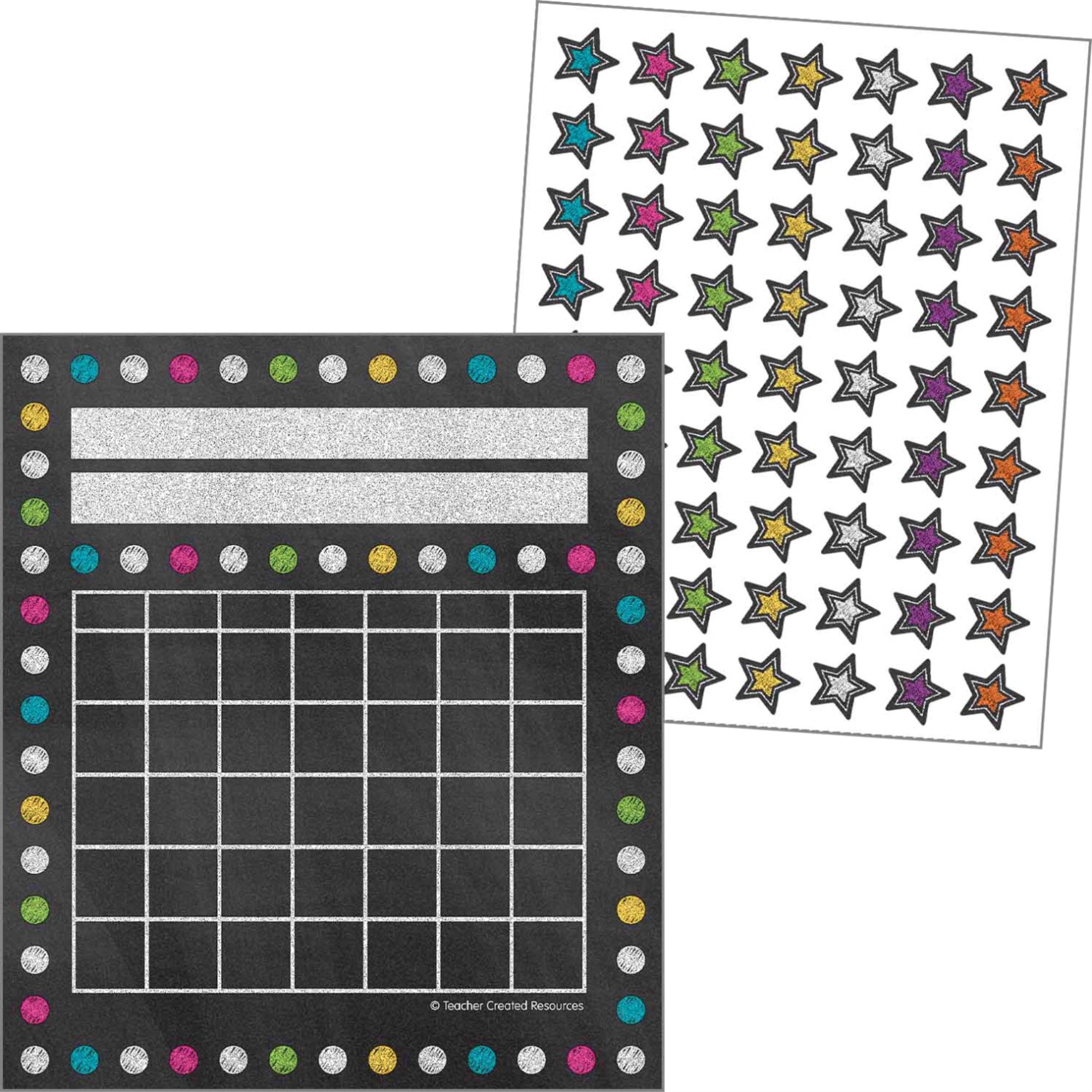 Teacher Created Resouces Incentive Charts/Stickers,  Chalkboard Brights Set