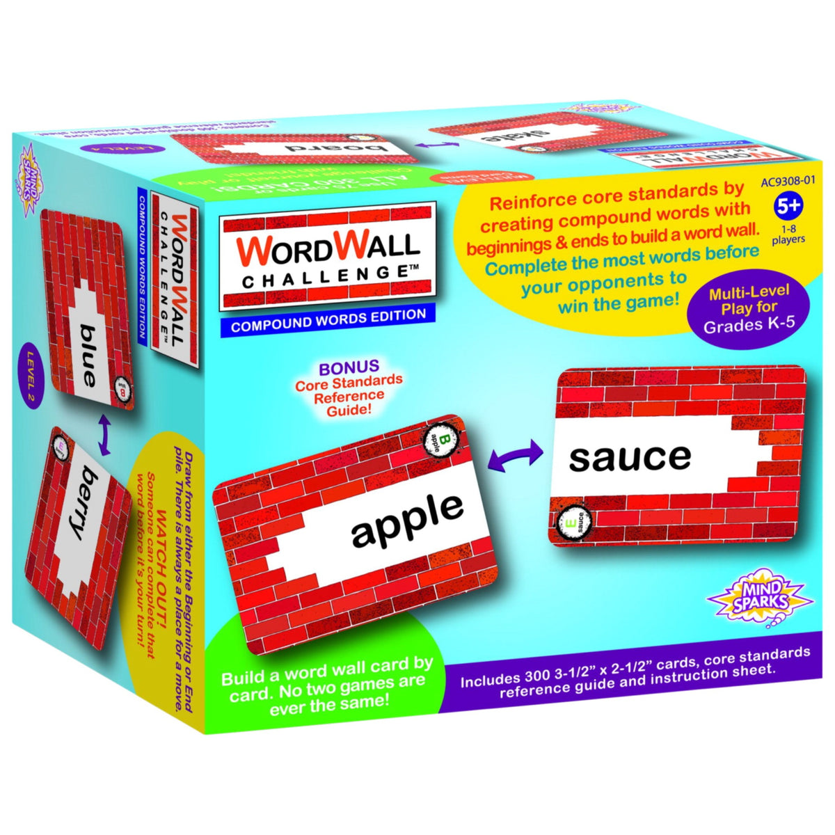 Mind Sparks Wordwall Challenge&Trade; Card Game Compound Words