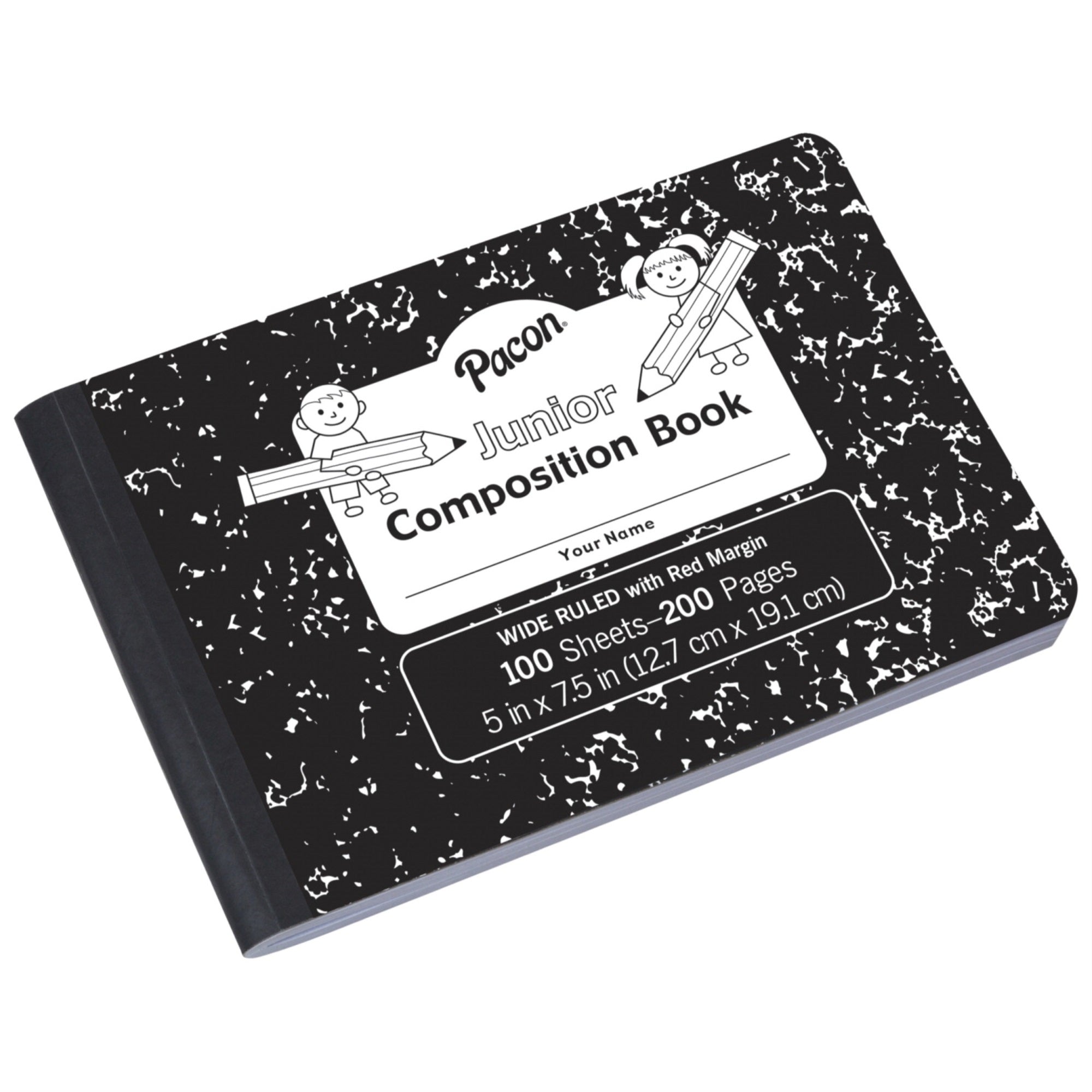 Pacon Junior Composition Book, 5 X 7-1/2 Inches, 3/8 Inch Ruled, 100 Sheets