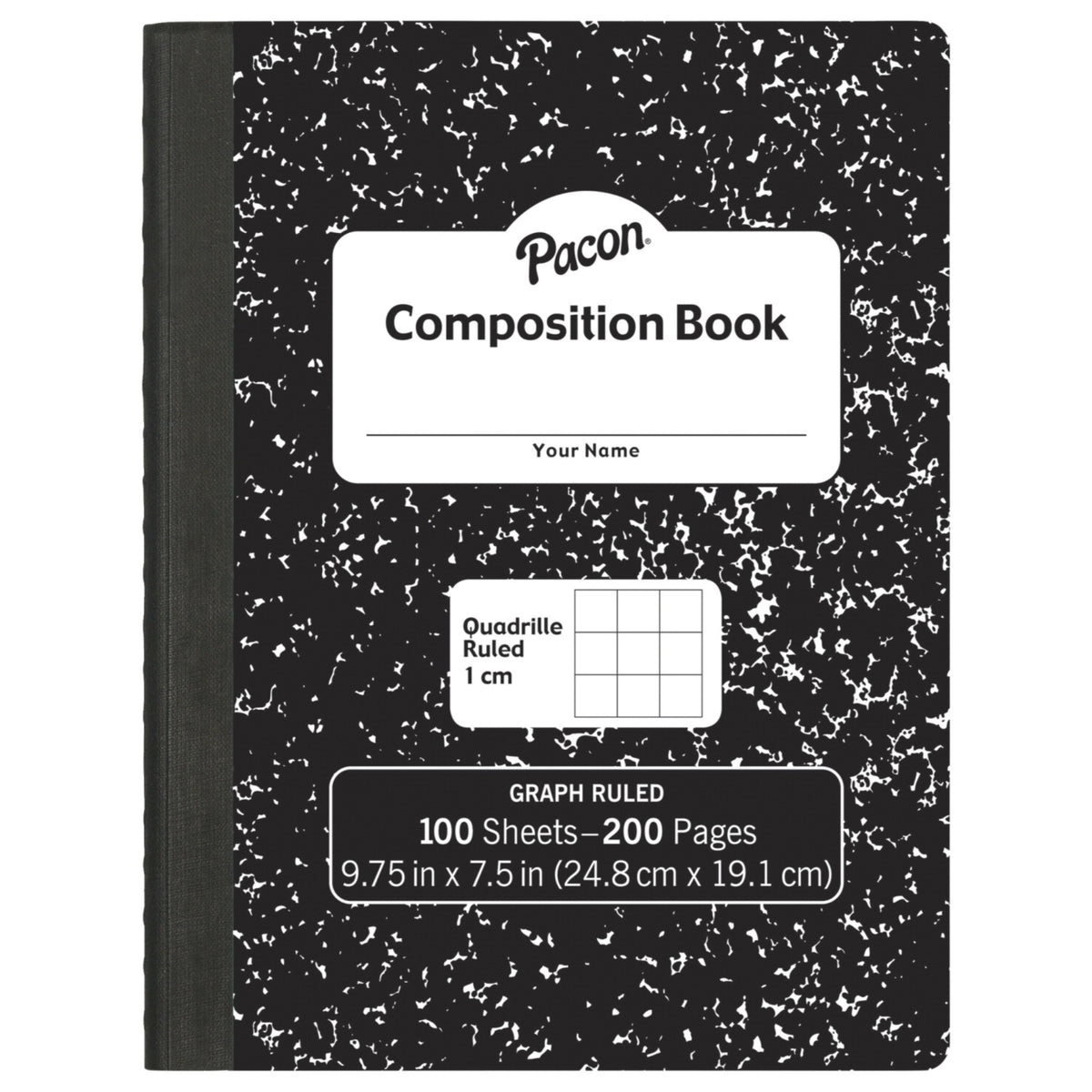 Pacon Composition Book, 9-3/4 X 7-1/2 Inches, 1 Cm Grid Ruled, 100 Sheets