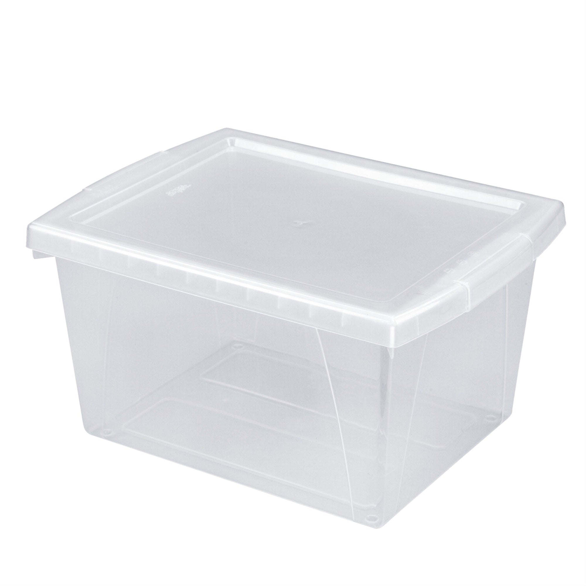 Storex Classroom Storage Bin With Lid, 4 Gallon, Translucent