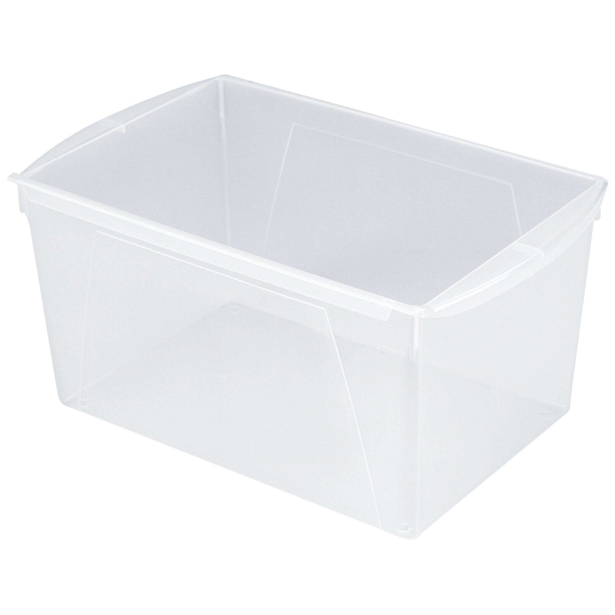 Storex Interlocking Book Bins, Double Wide, 14-1/2 X 9-1/5 X 7 Inches, Translucent