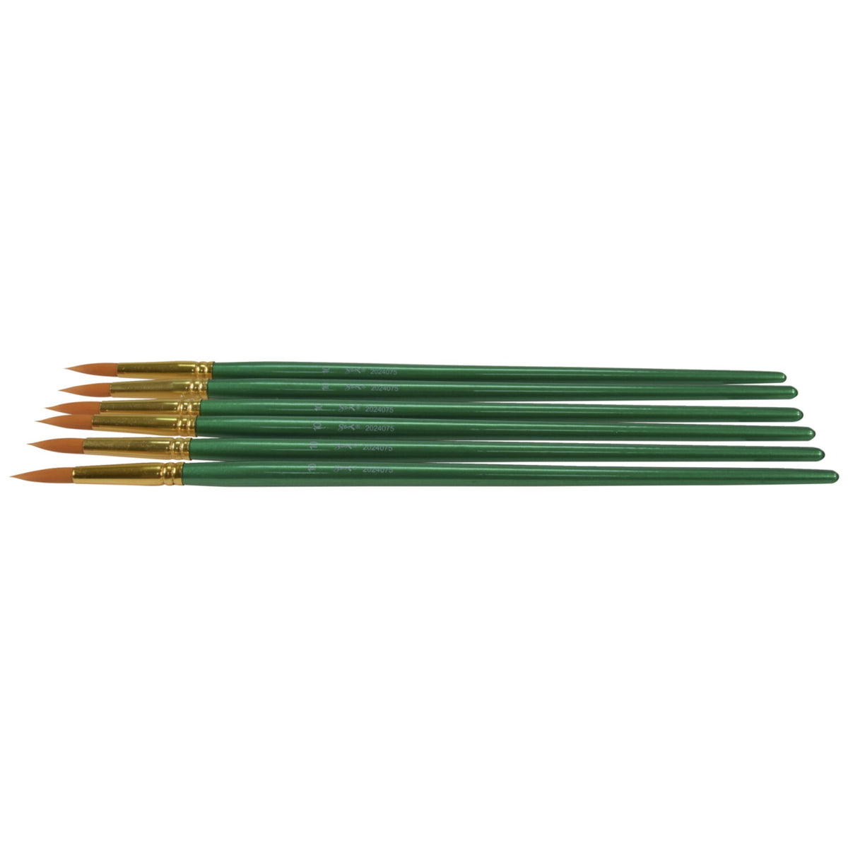 Sax Optimum Golden Synthetic Taklon Long Handle Paint Brushes, Round, Size 10, Pack Of 6