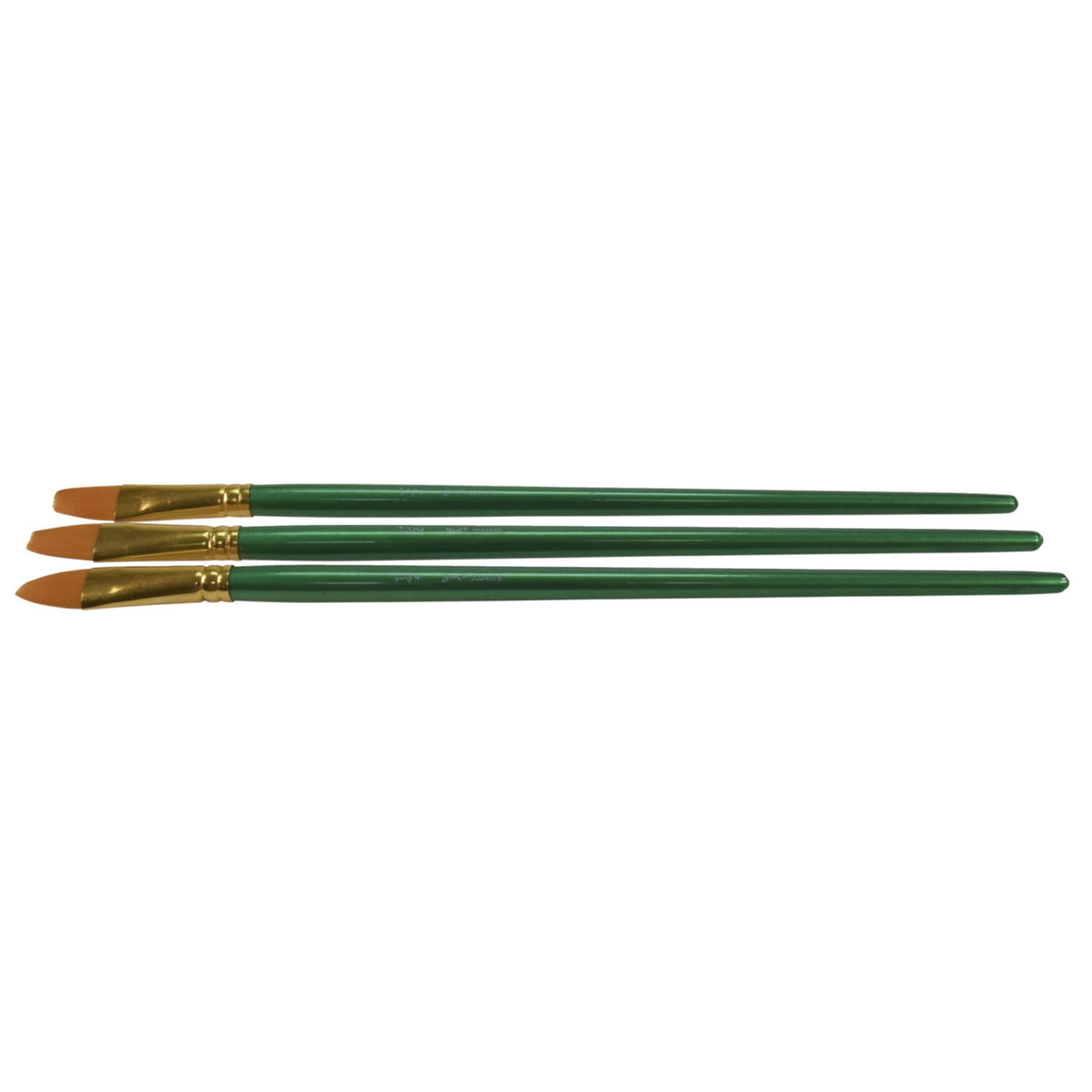 Sax Optimum Golden Synthetic Taklon Long Handle Paint Brushes, Flat, 1/2 Inch, Pack Of 3