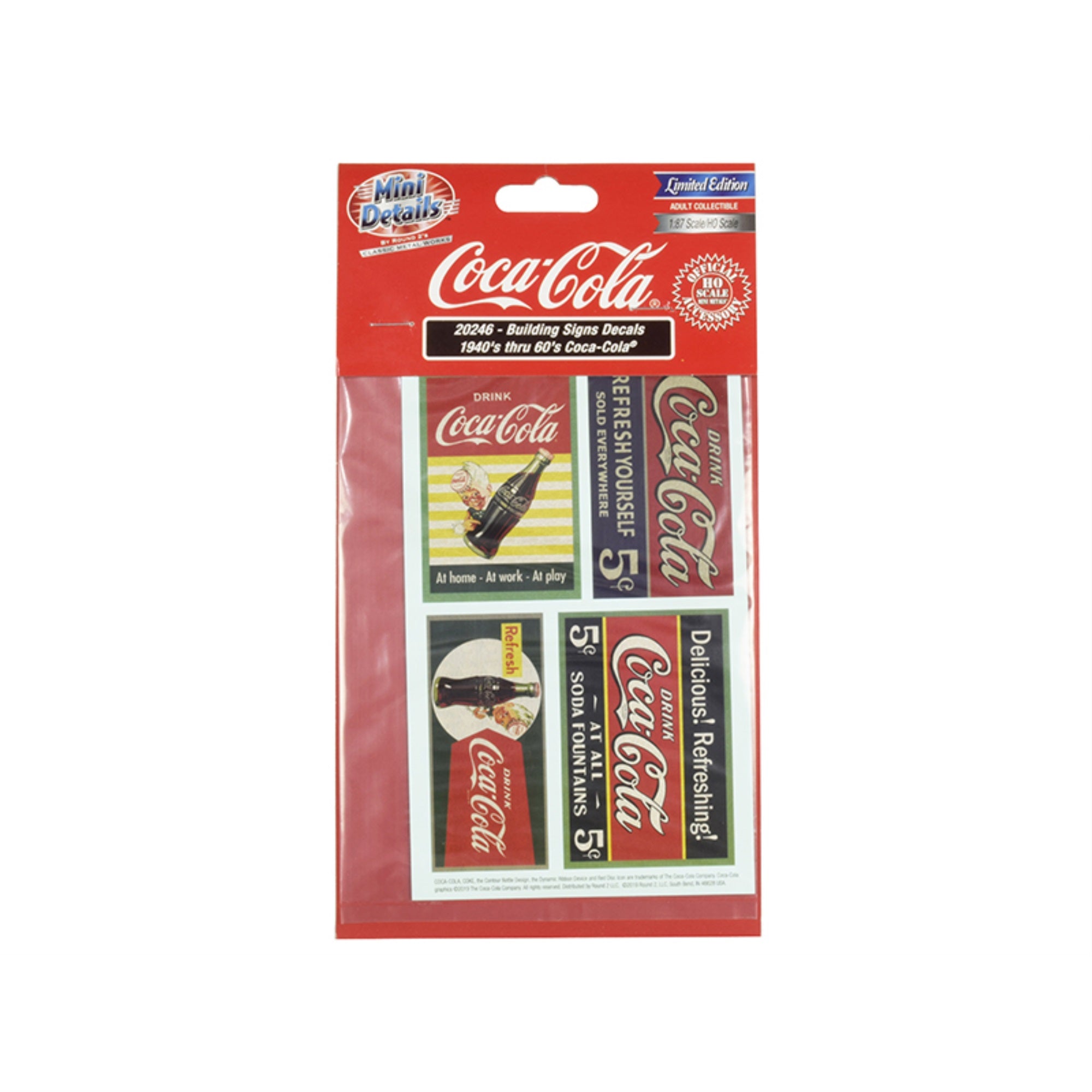 1940'S Thru 1960'S 'Coca-Cola' Building Signs Decals For 1/87 (Ho) Scale Models By Classic Metal Works