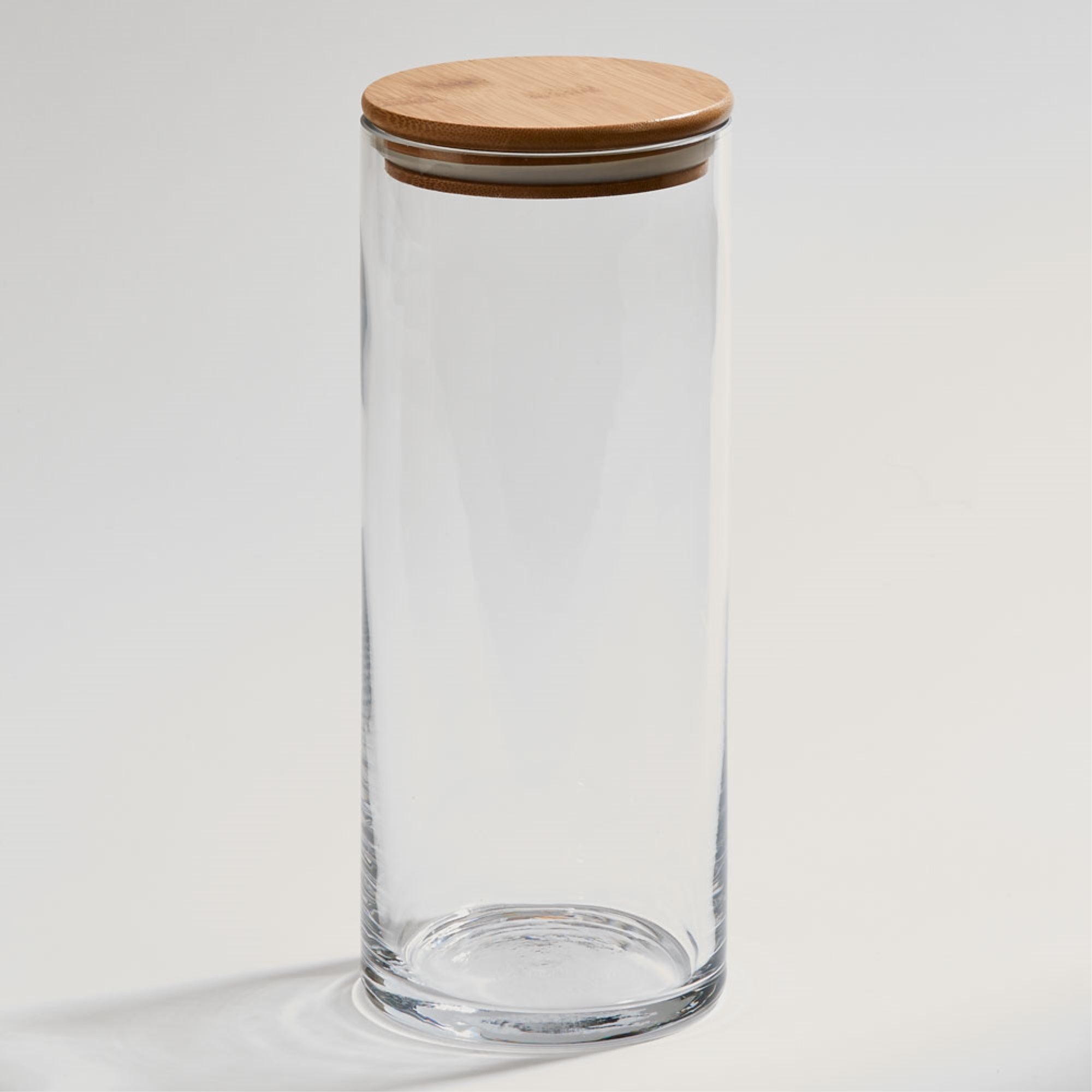 Large Glass Jar With Wood Cover 10 X 4 D