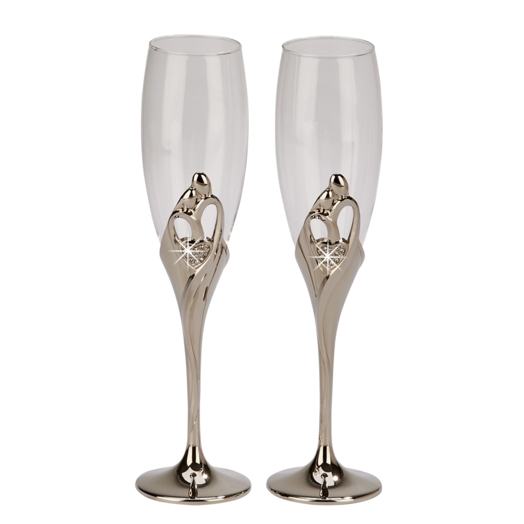 Embrace' Flutes (Pair) Nickel Plated 10.5'