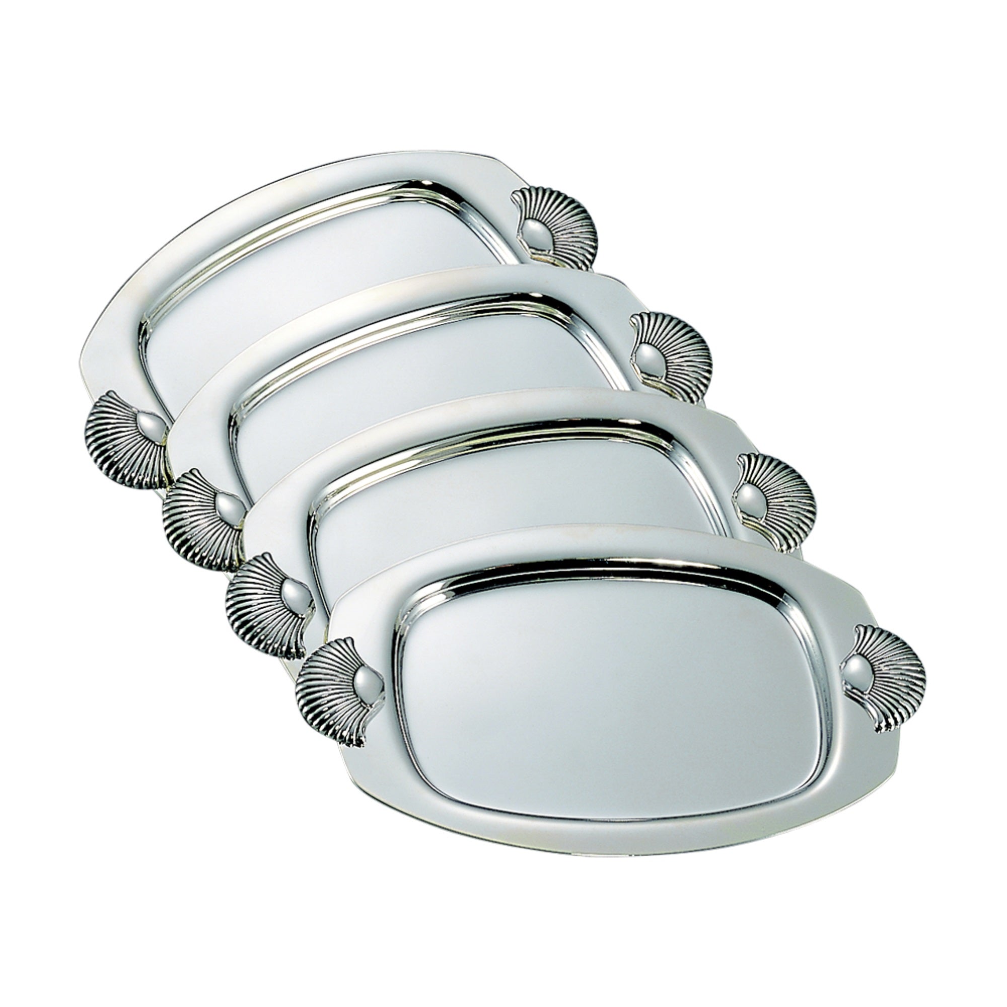 Shell Dish Set/4, Nickel Plated 7 X 4.25