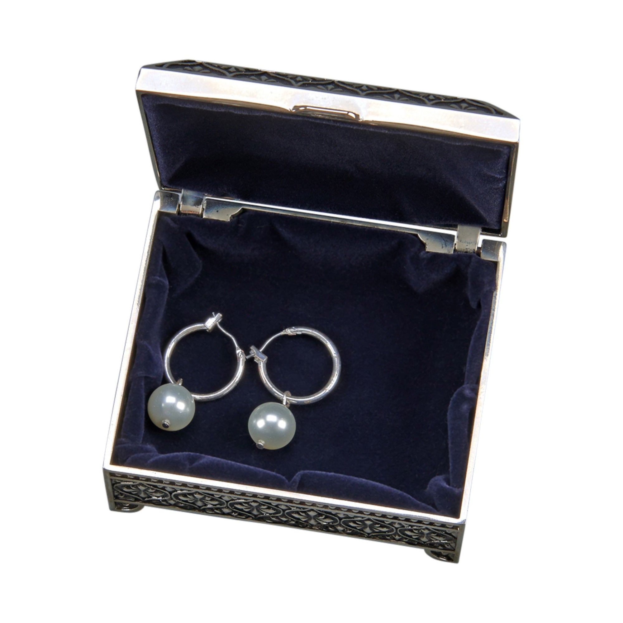 Square Jewelry Box, Nickel Plated 3
