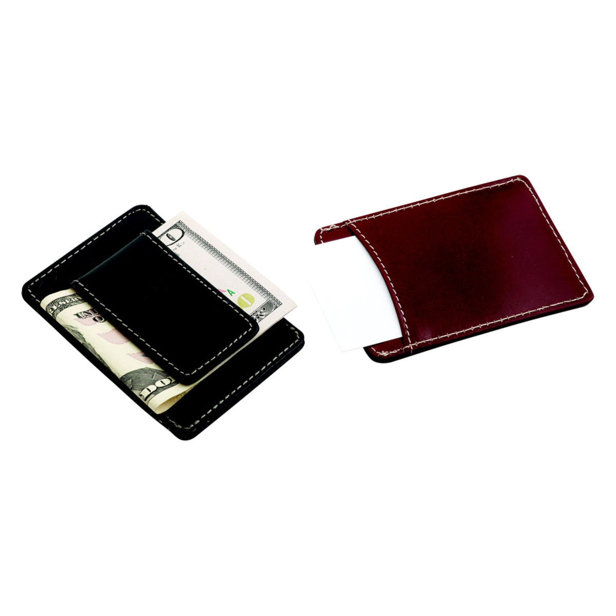 Brown Card Holder/Money Clip, 3.75' X 2'
