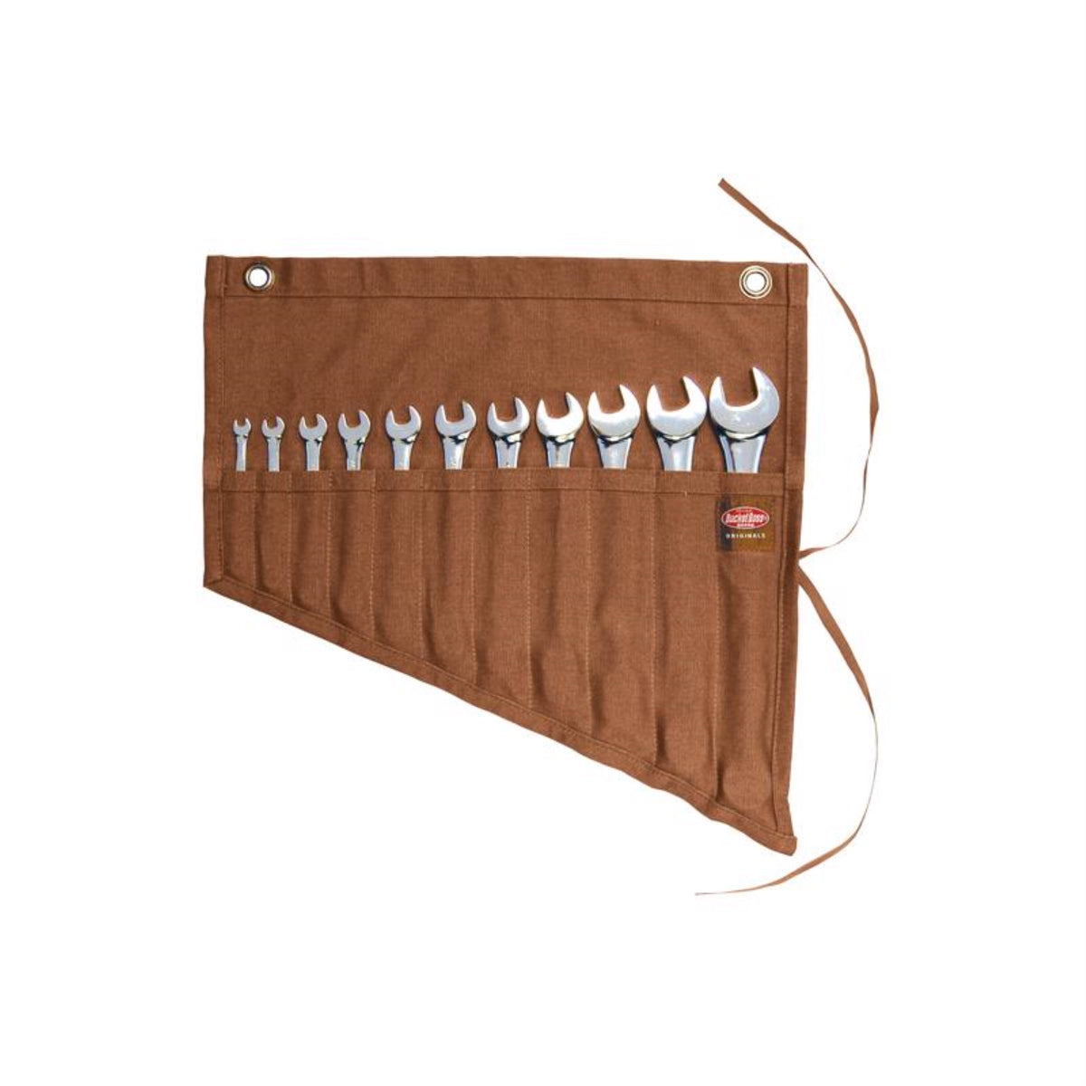 Bucket Boss 17.5 In. H Canvas Wrench Roll Up 11 Pocket Brown 1 Pc