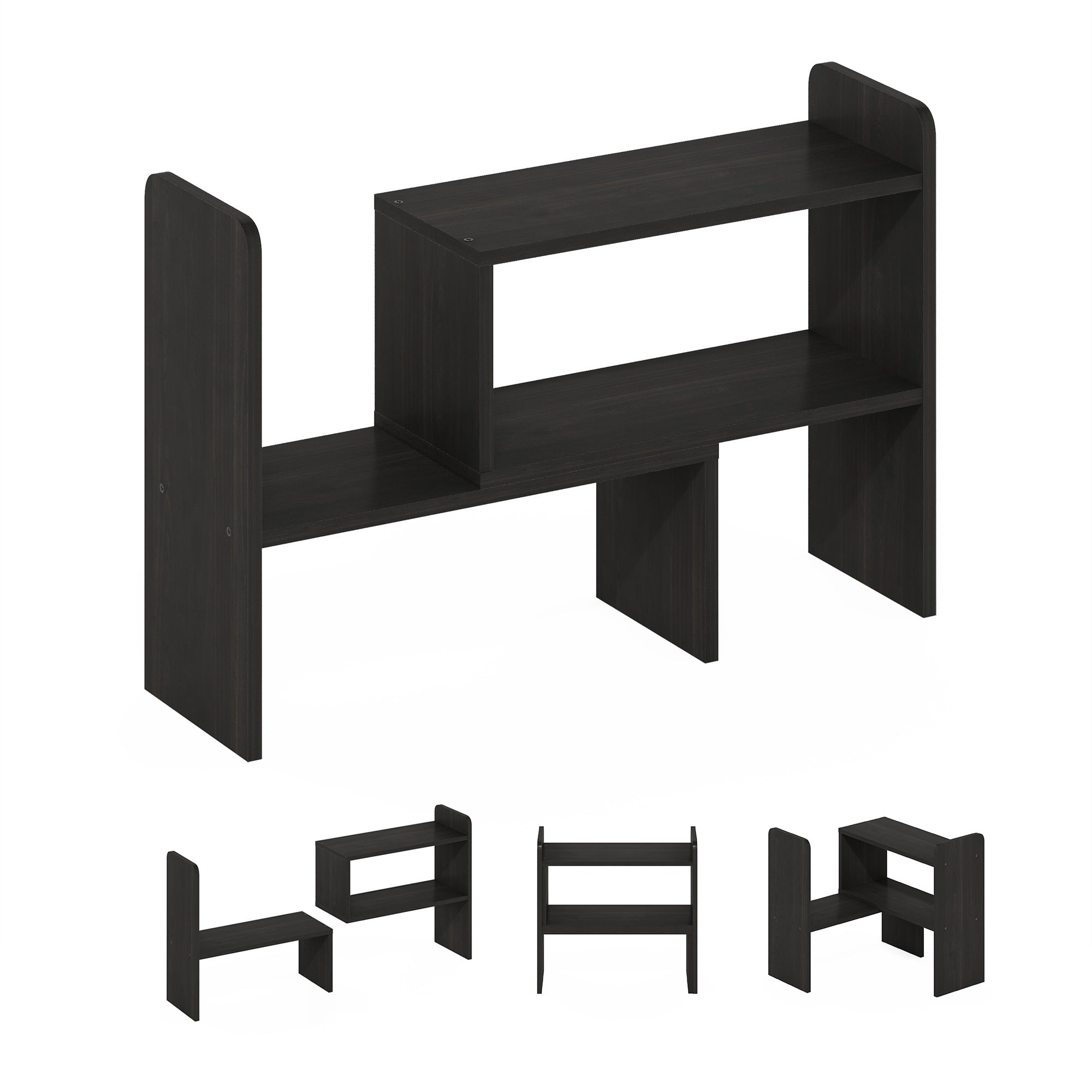 Furinno Classic Desk Top Organizer Bookshelf, Espresso