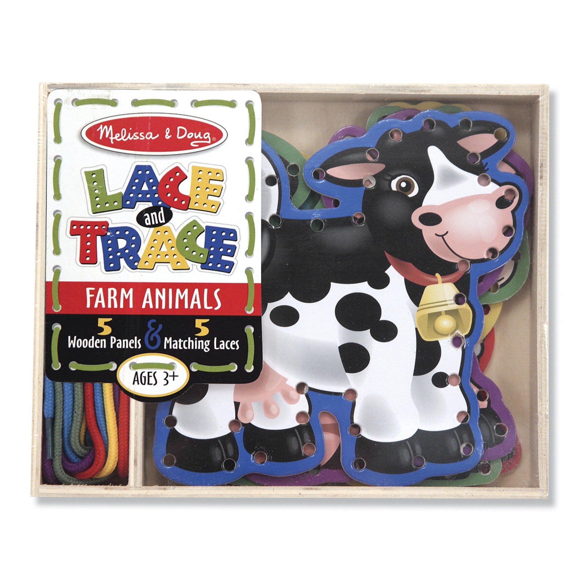 Melissa &Amp; Doug Farm Animals Lace And Trace Panel