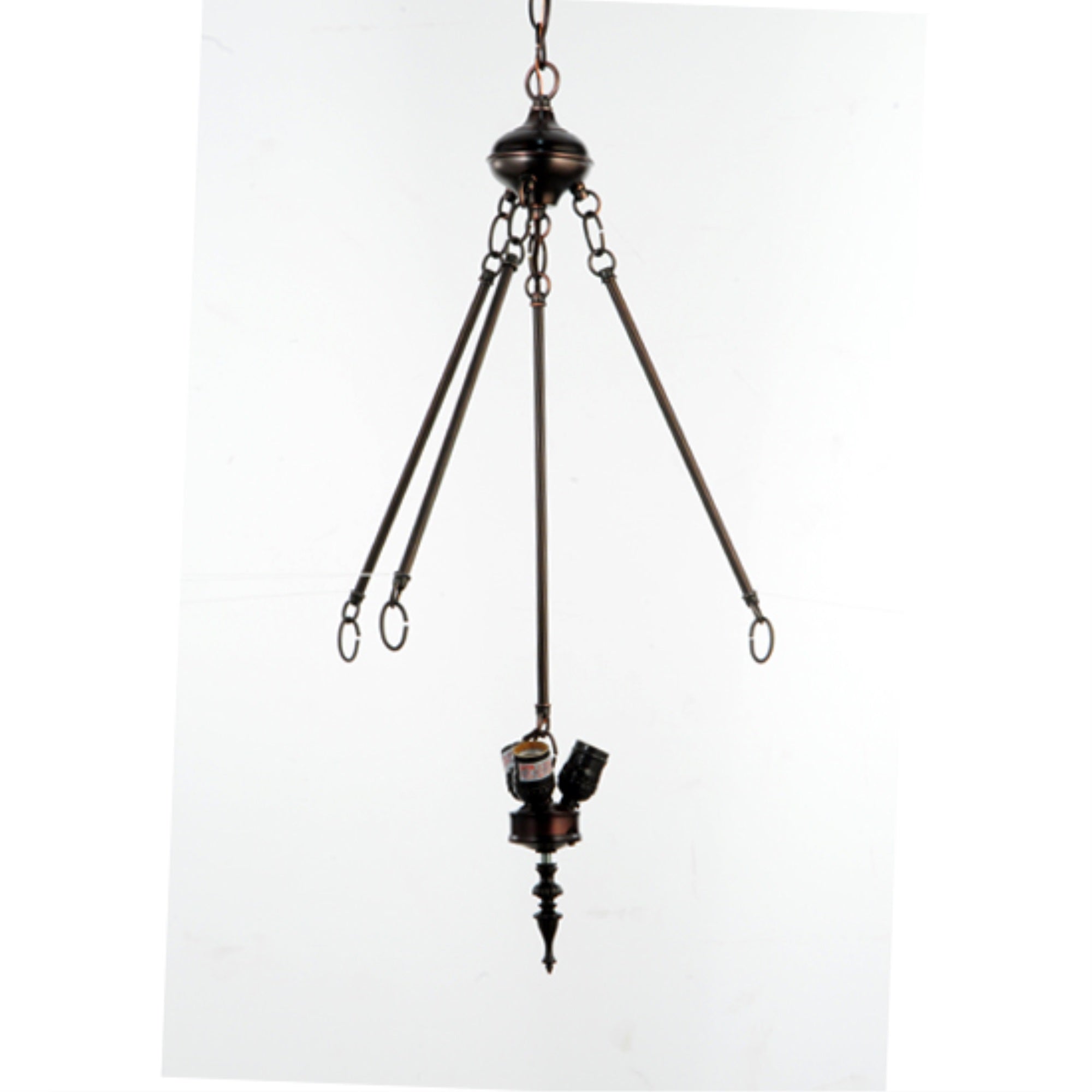 30'H Mahogany Bronze 3 Lt Inverted Pendant Hardware