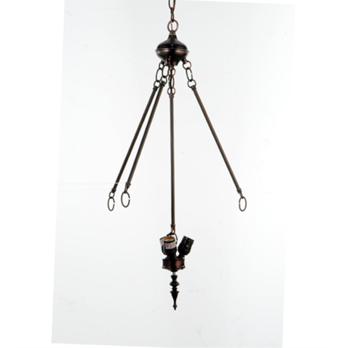 30'H Mahogany Bronze 3 Lt Inverted Pendant Hardware