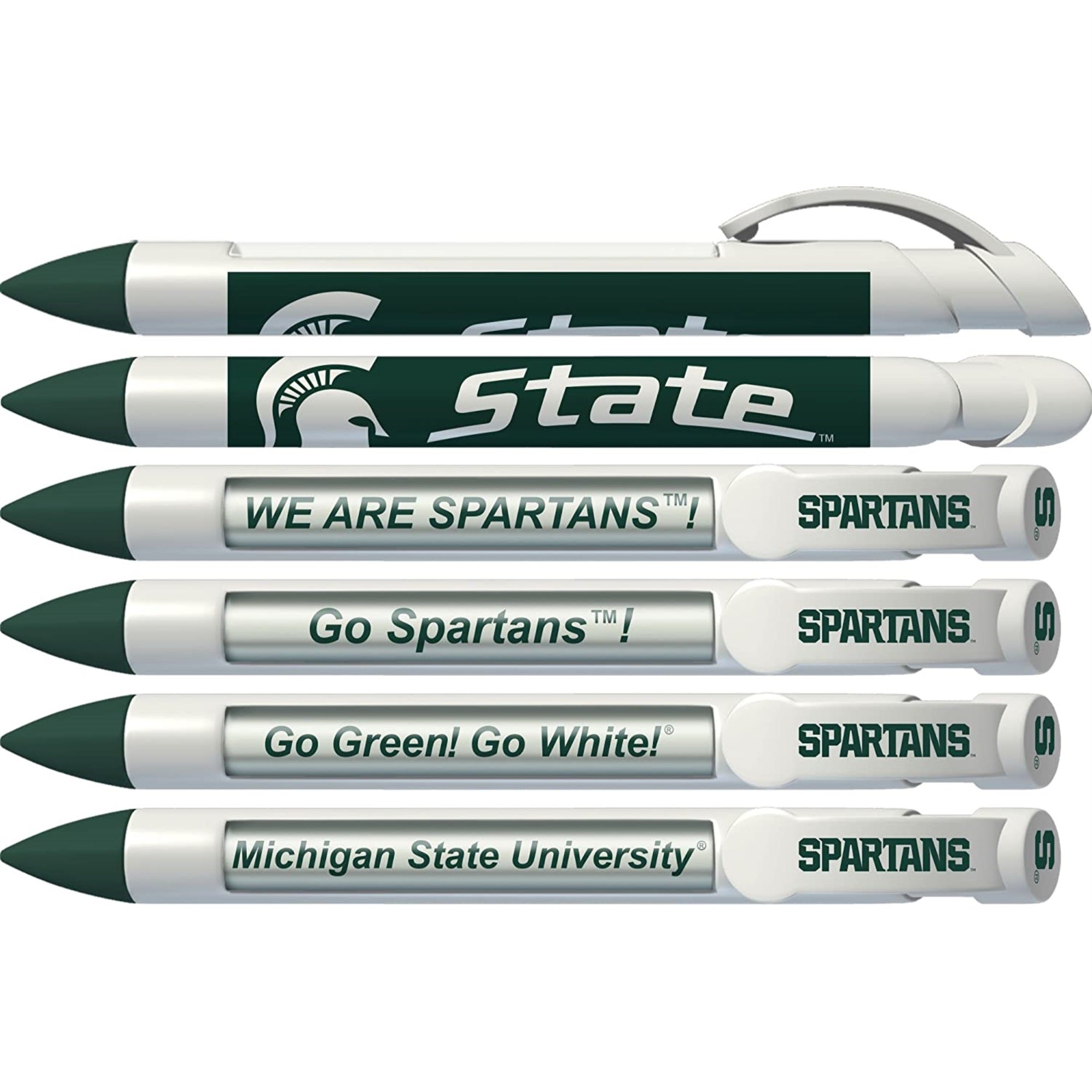 Greeting Pen Michigan State Spartans Braggin' Rights Rotating Message 6 Pen Set 20541