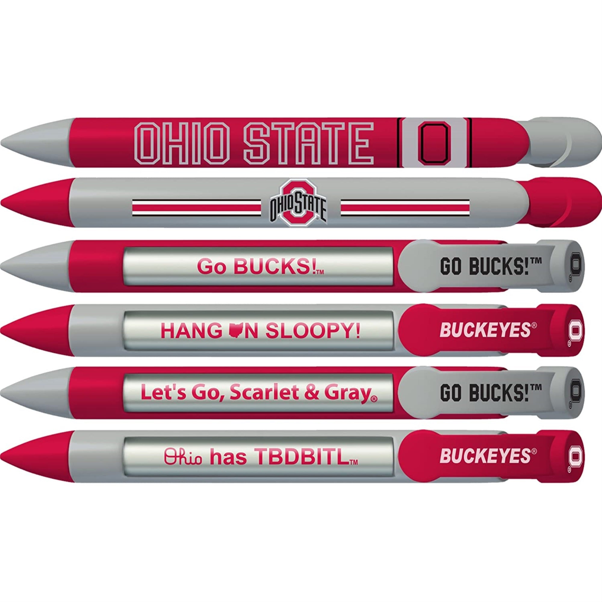 Ohio State Buckeyes Braggin' Rights Rotating Message 6 Pen Set 20543