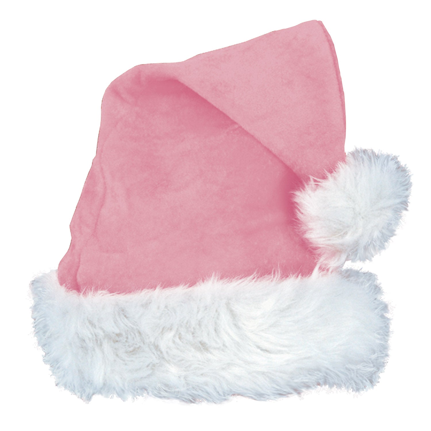 Pink Velvet Santa Hat w/Plush Trim (Pack of 12)
