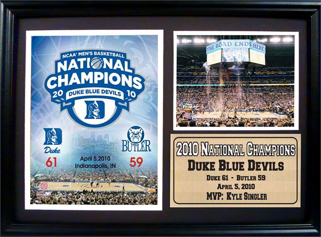 2010 National Champion Duke University 12X18 Photo Stat Frame
