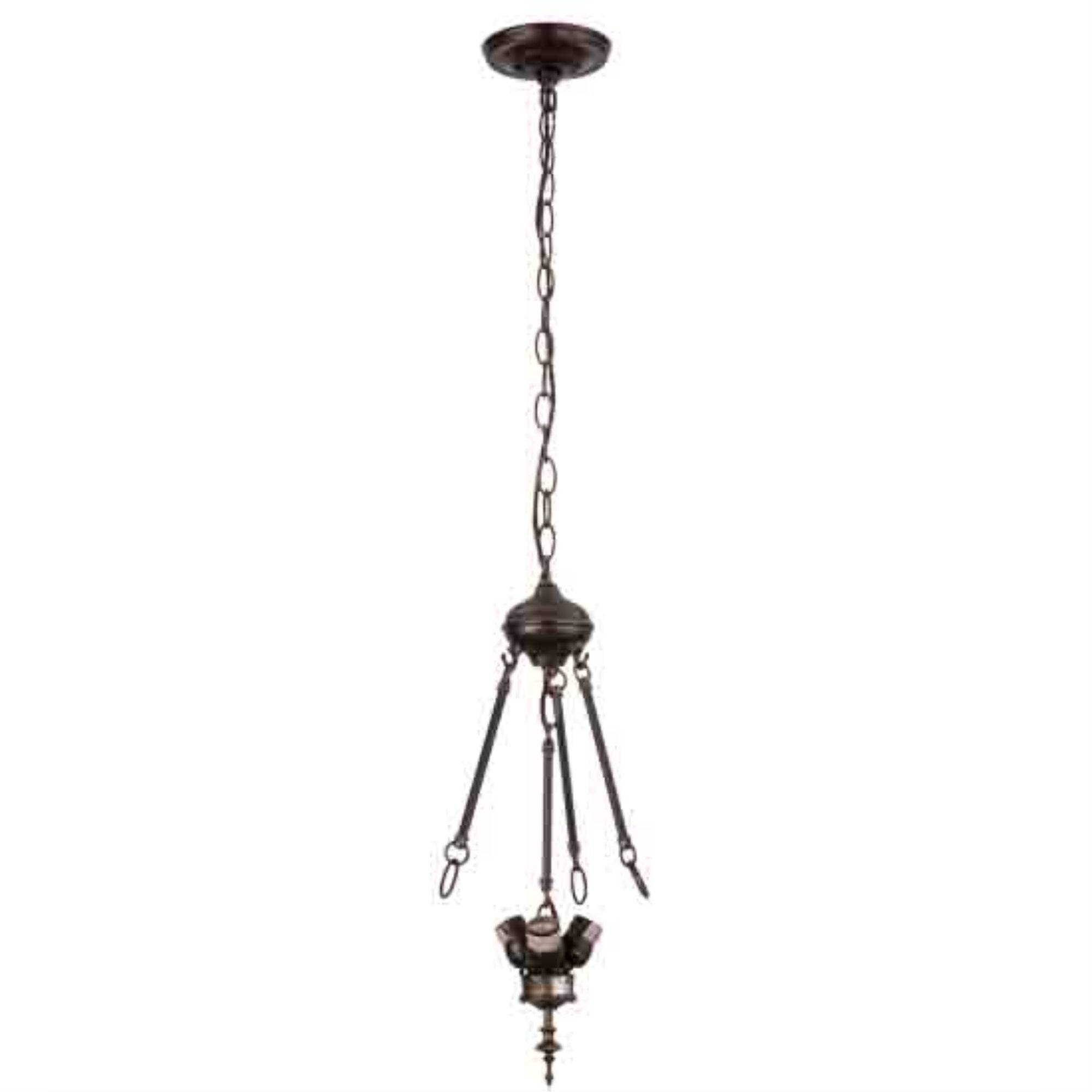 12'W Mahogany Bronze 3 Lt Inverted Pendant Hardware