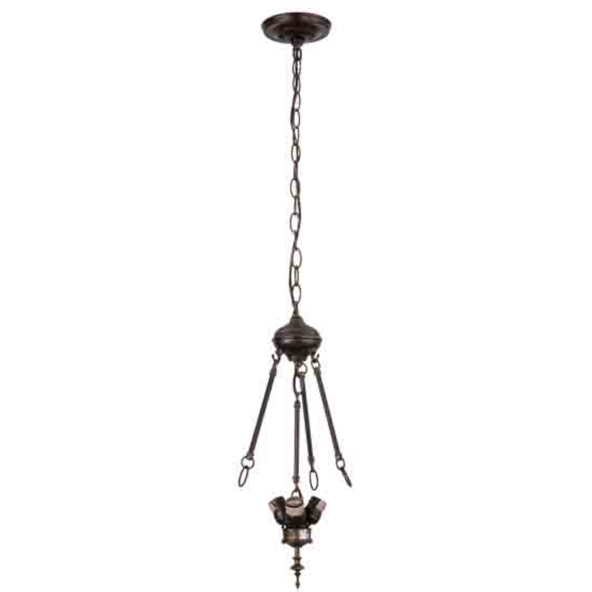12'W Mahogany Bronze 3 Lt Inverted Pendant Hardware